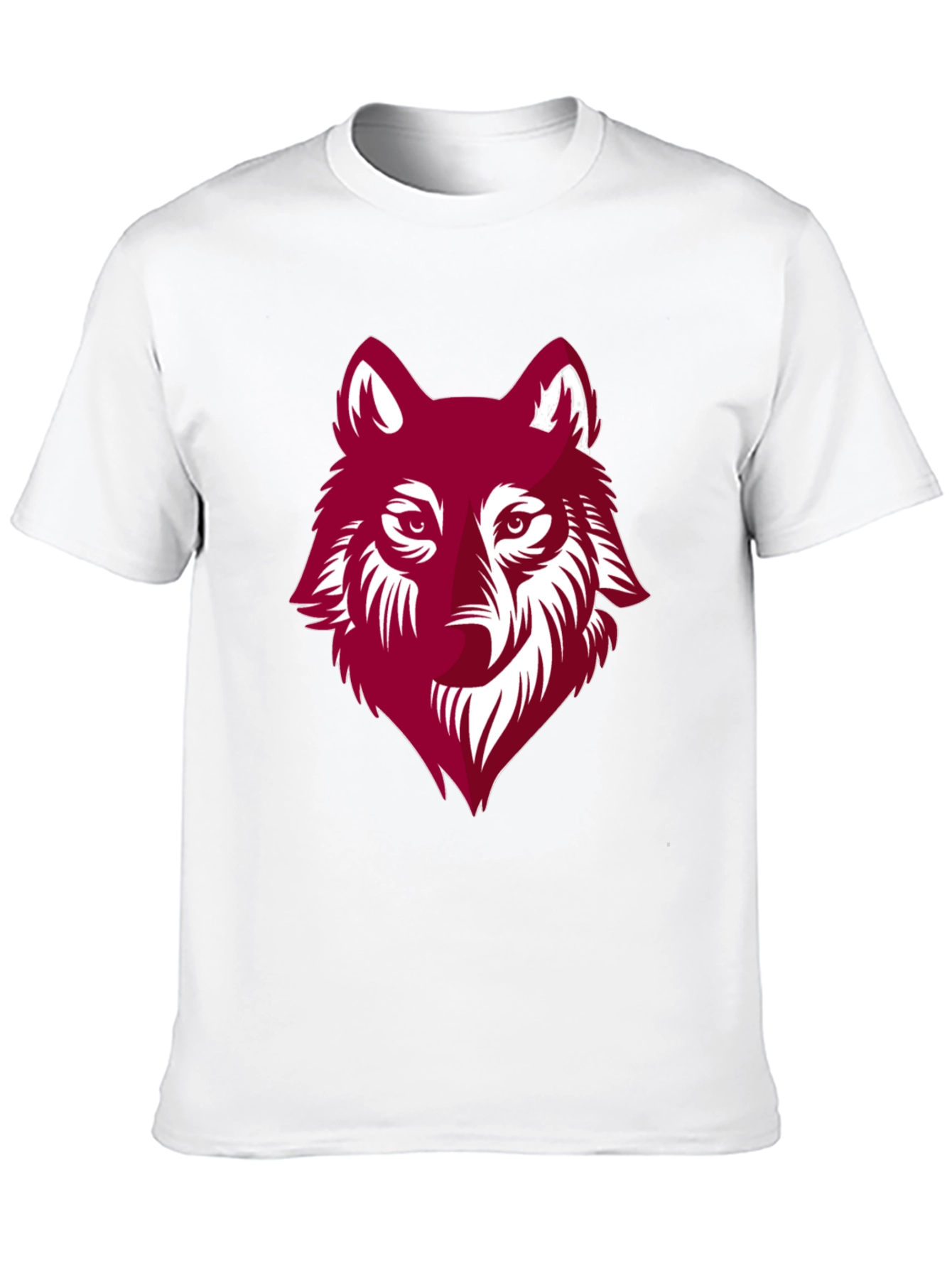 Maroon Wolf Graphic Black T-Shirt