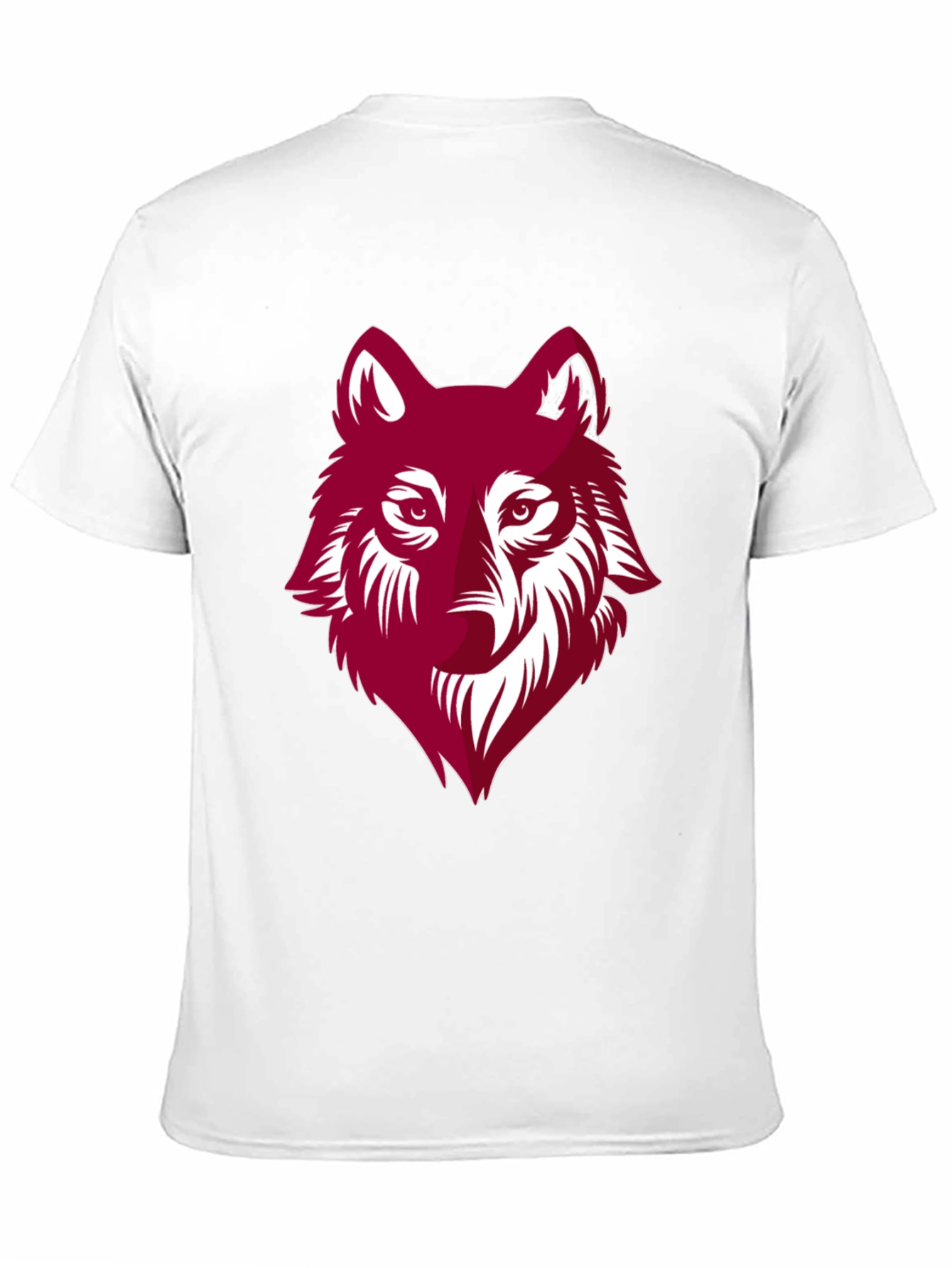 Maroon Wolf Graphic Black T-Shirt