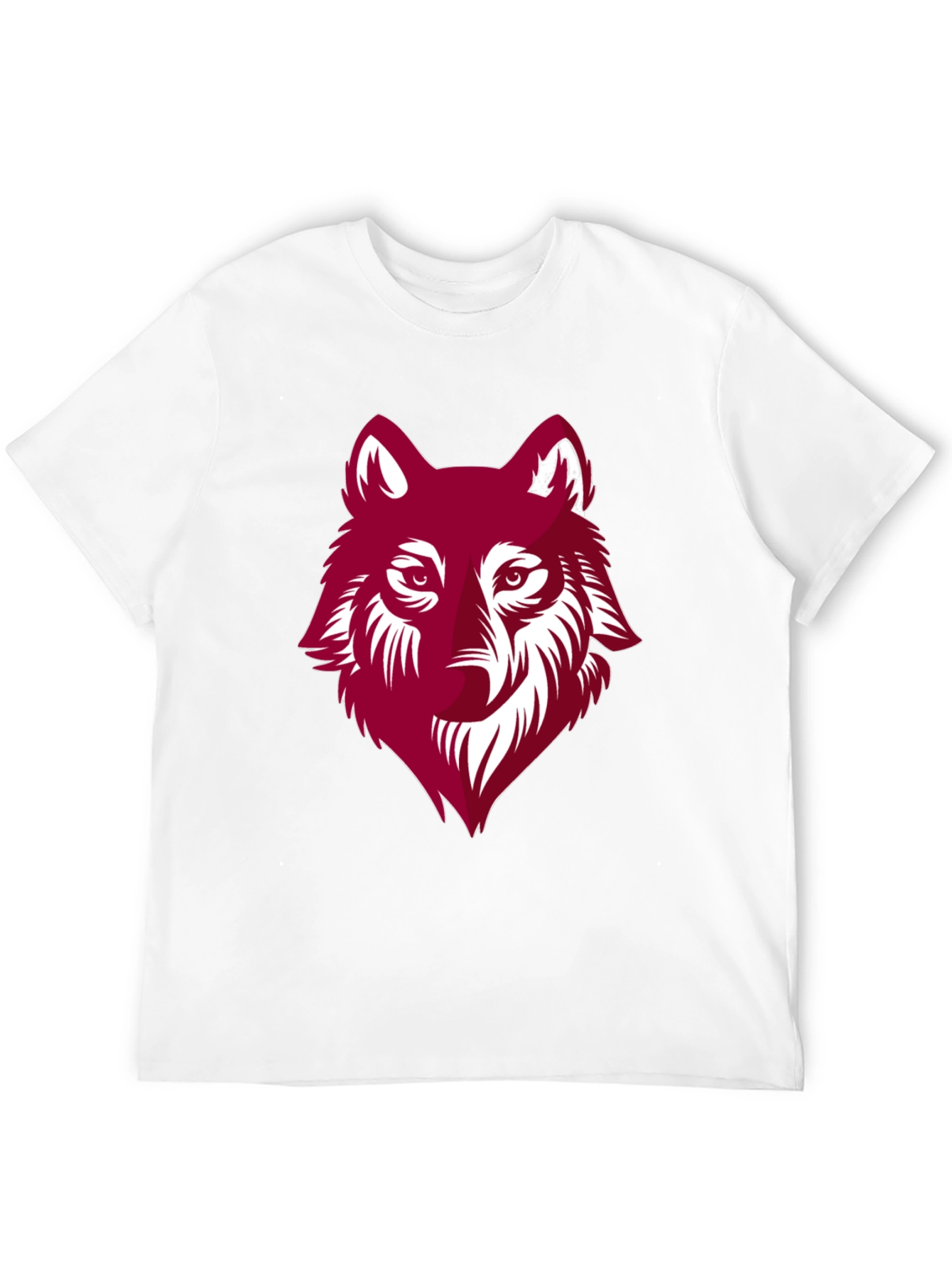 Maroon Wolf Graphic Black T-Shirt