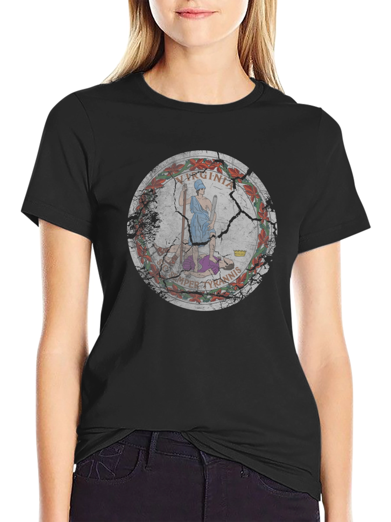 Virginia State Flag Graphic Tee - Black