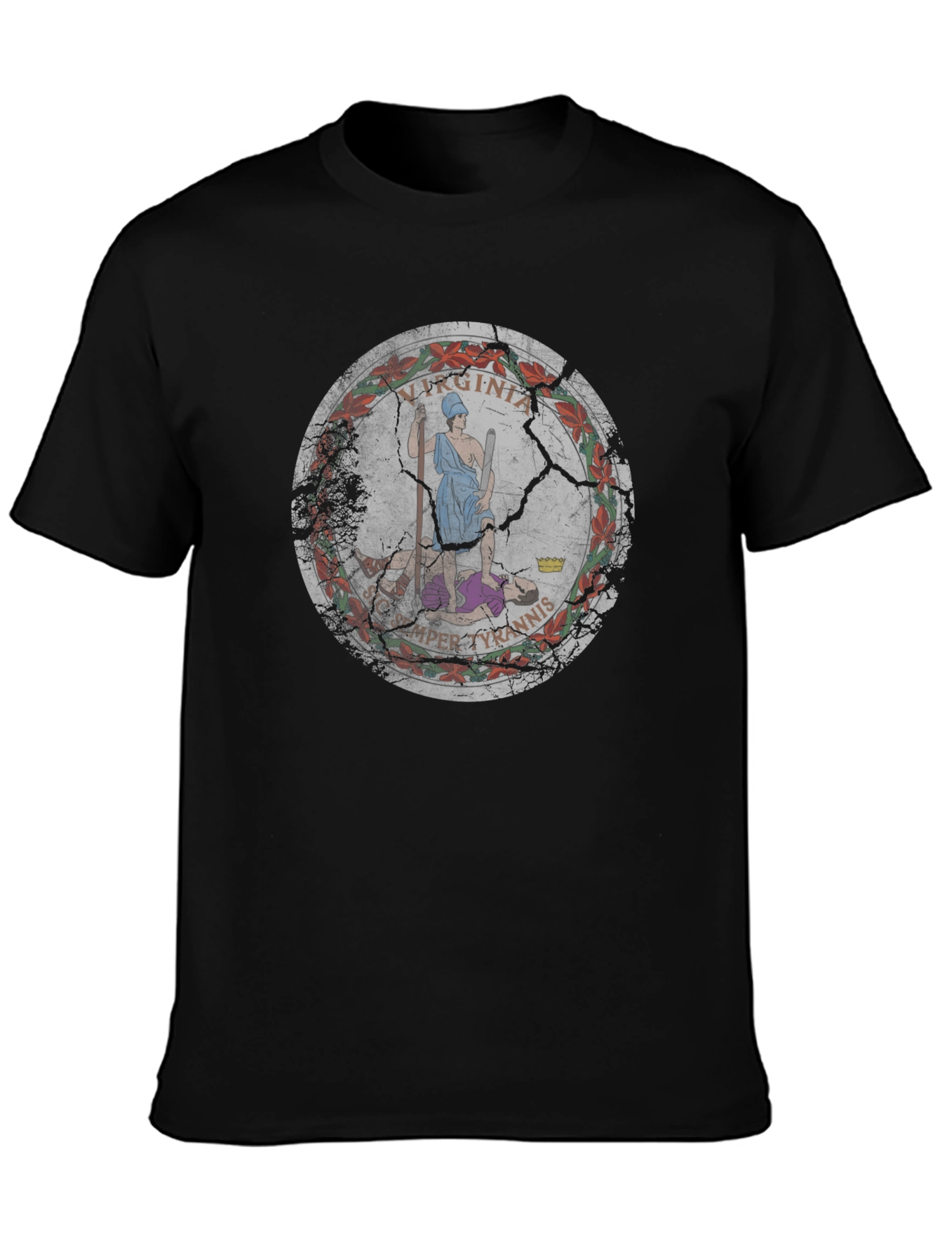 Virginia State Flag Graphic Tee - Black