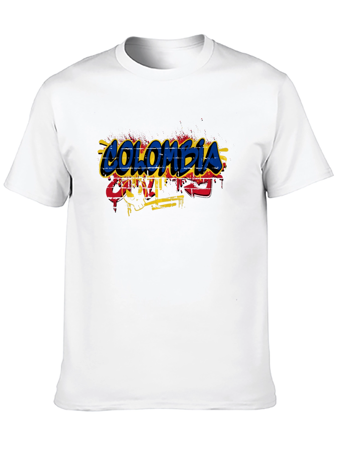 Colombia Flag Graffiti Style Mens T-Shirt