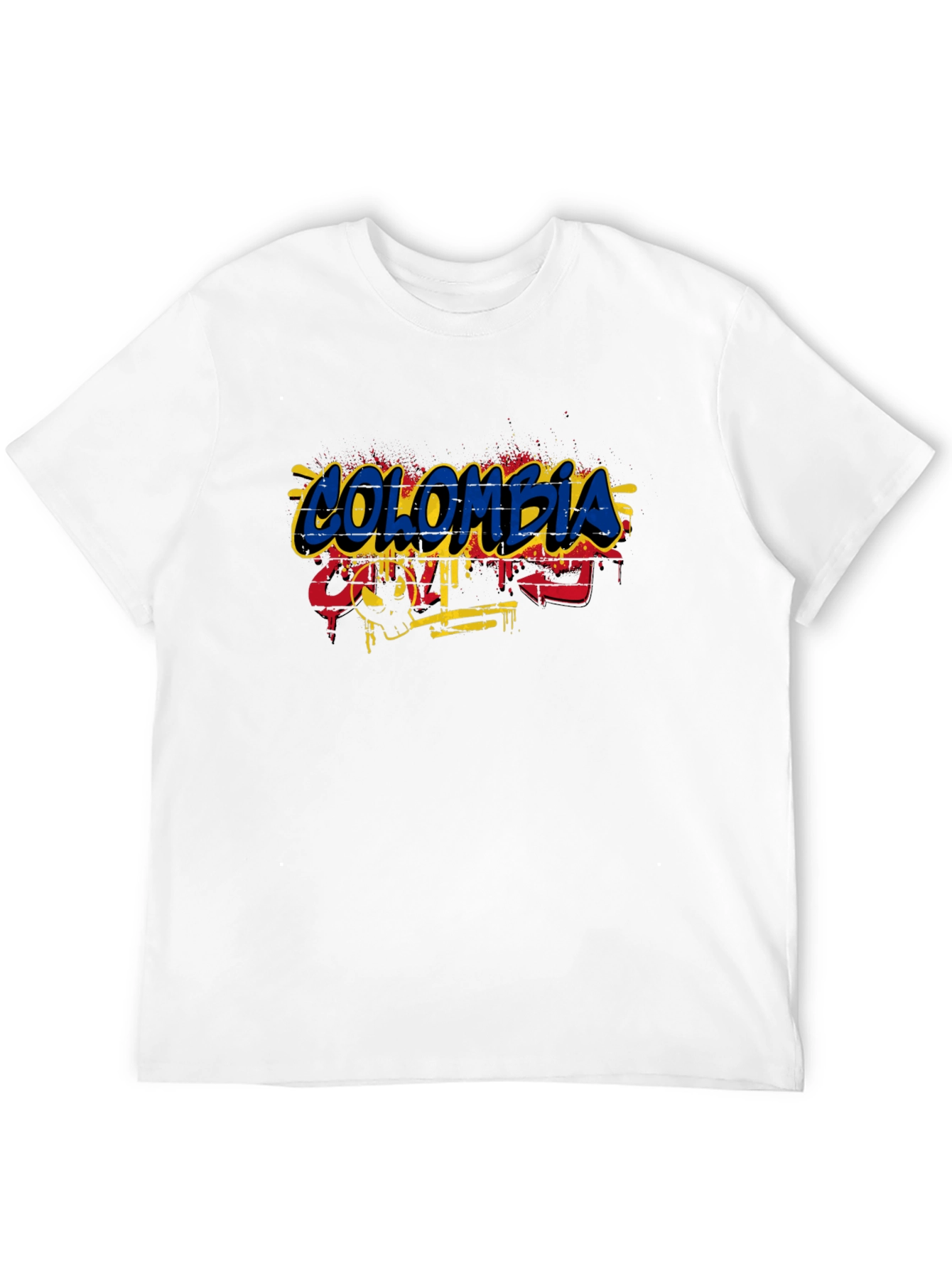 Colombia Flag Graffiti Style Mens T-Shirt