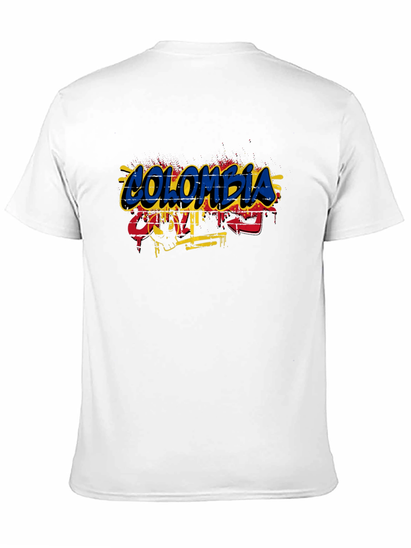 Colombia Flag Graffiti Style Mens T-Shirt