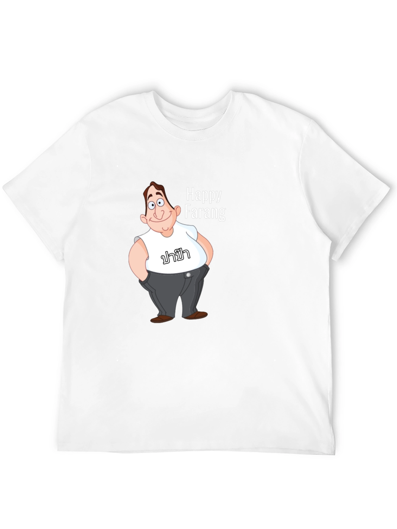 Happy Farang Graphic T-Shirt - Black Cotton Blend