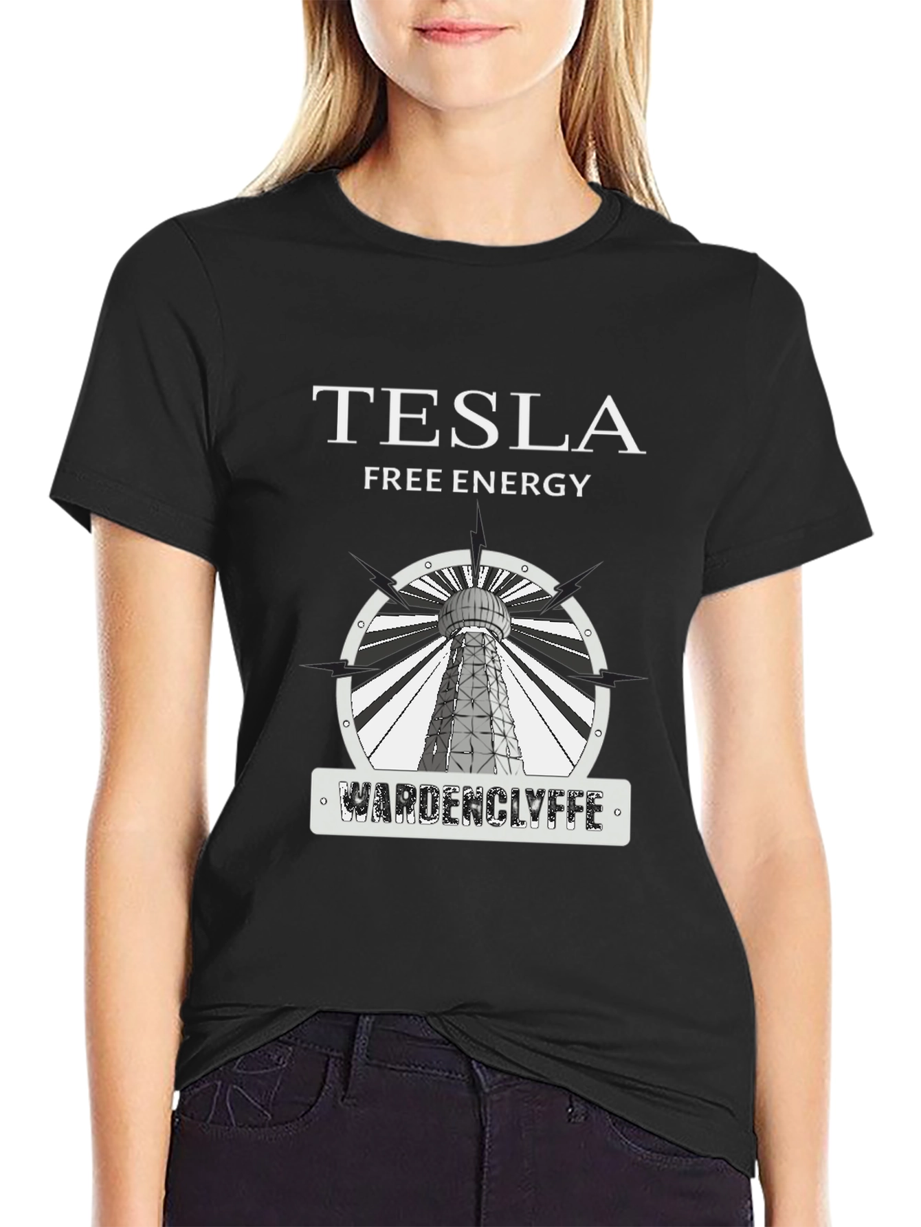 Tesla Free Energy Wardenclyffe T-Shirt - Black