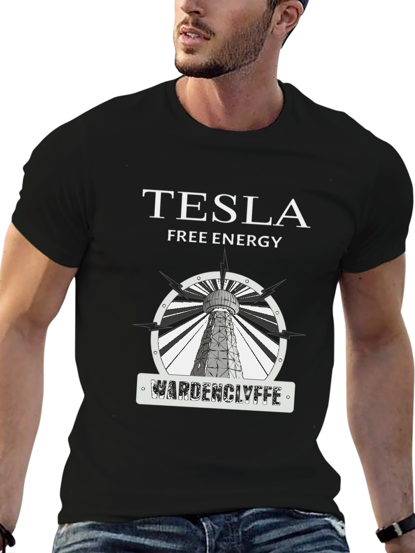 Tesla Free Energy Wardenclyffe T-Shirt - Black