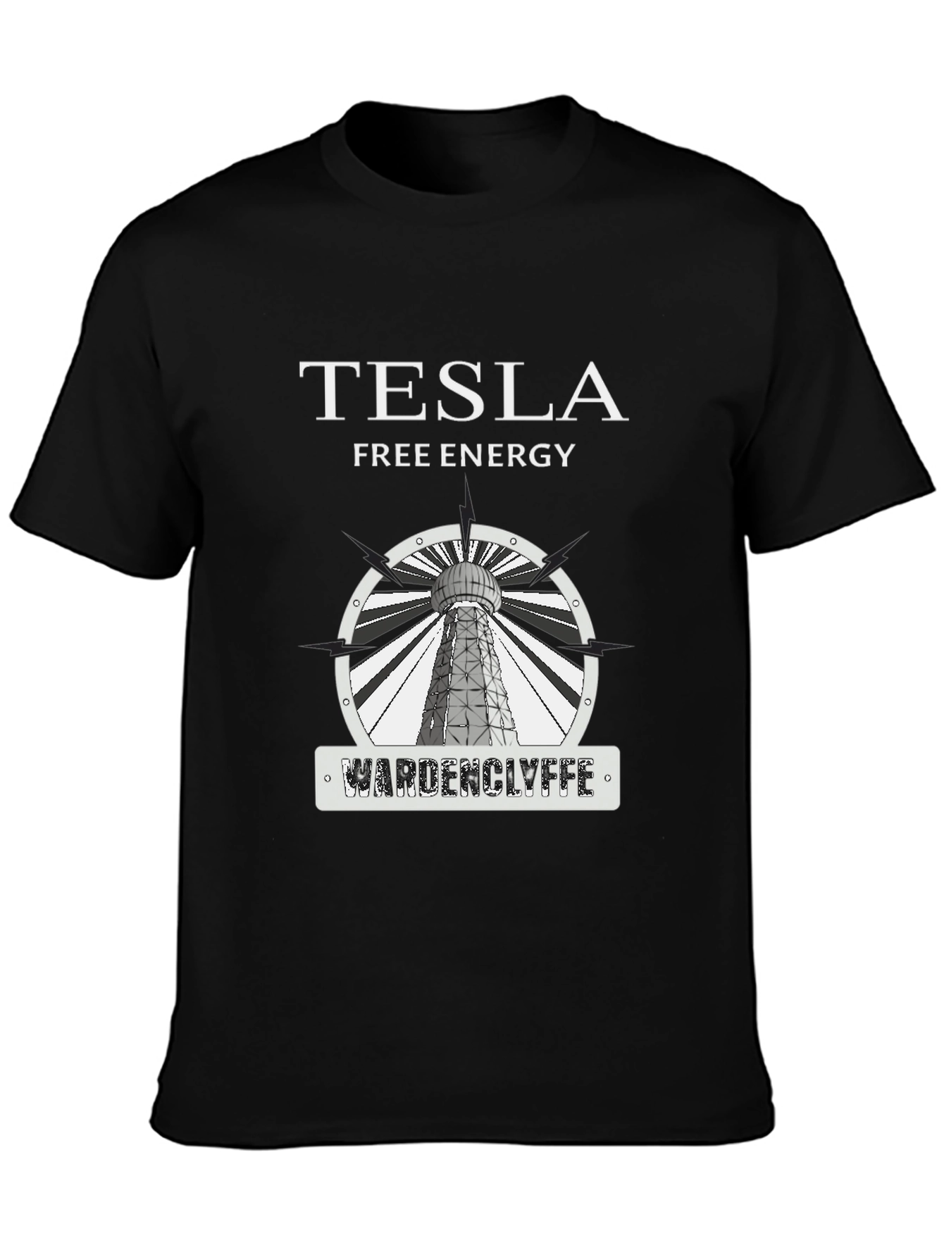 Tesla Free Energy Wardenclyffe T-Shirt - Black