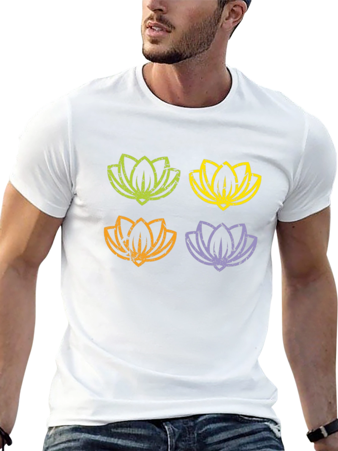 Lotus Flower T-Shirt - Black Graphic Tee