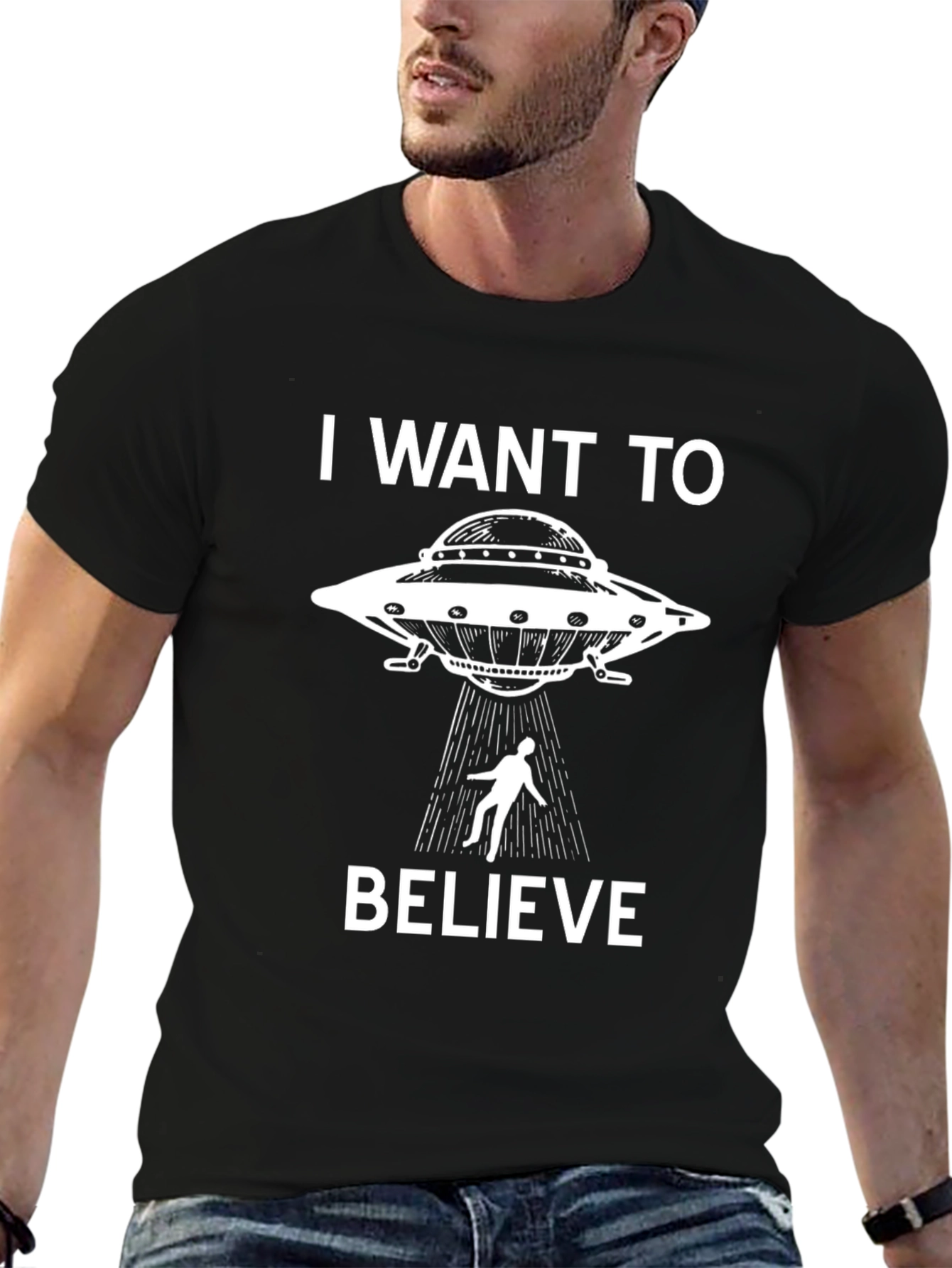 I Want to Believe UFO Abduction Graphic T-Shirt