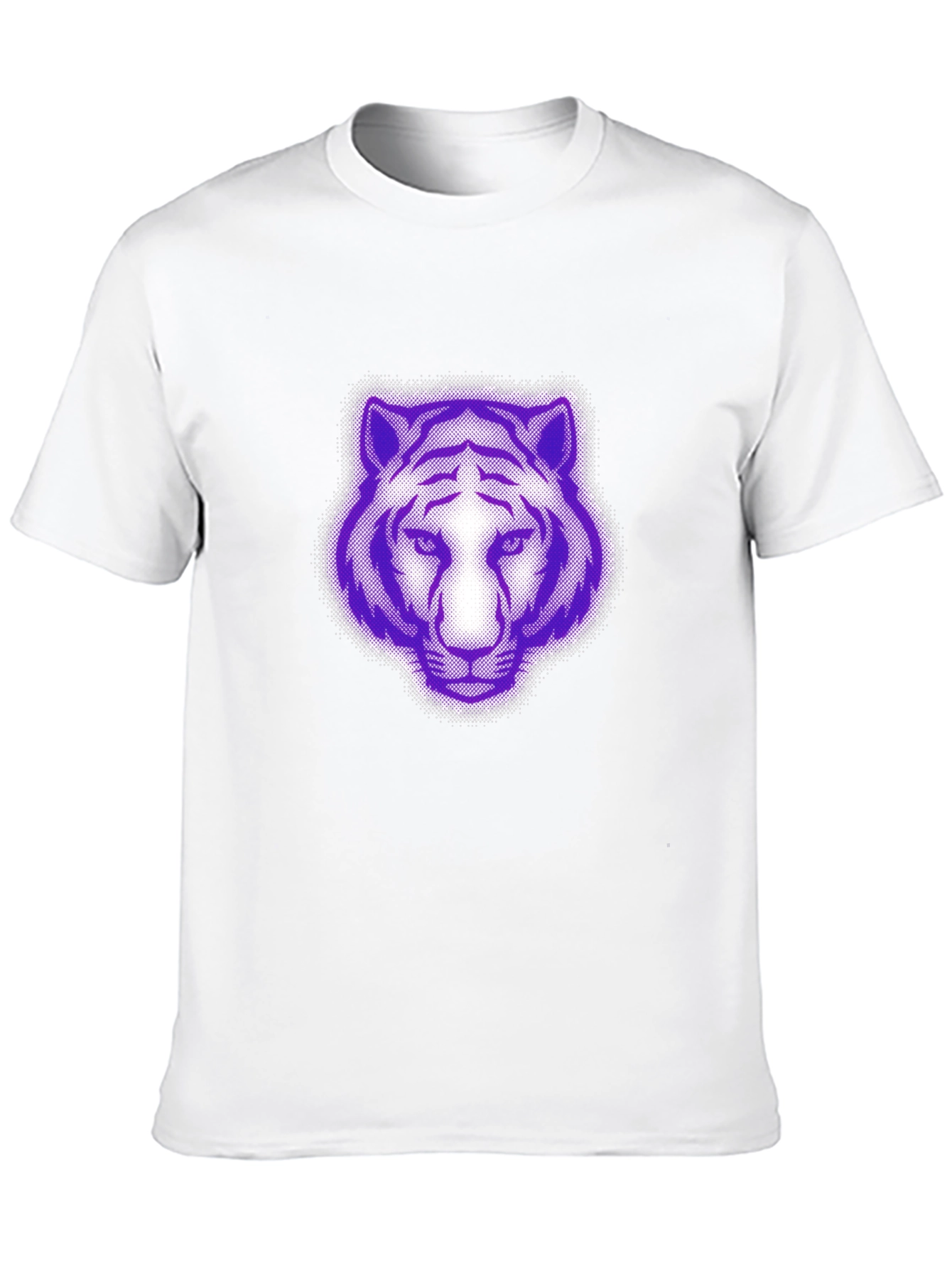 Purple Tiger Graphic Black T-Shirt