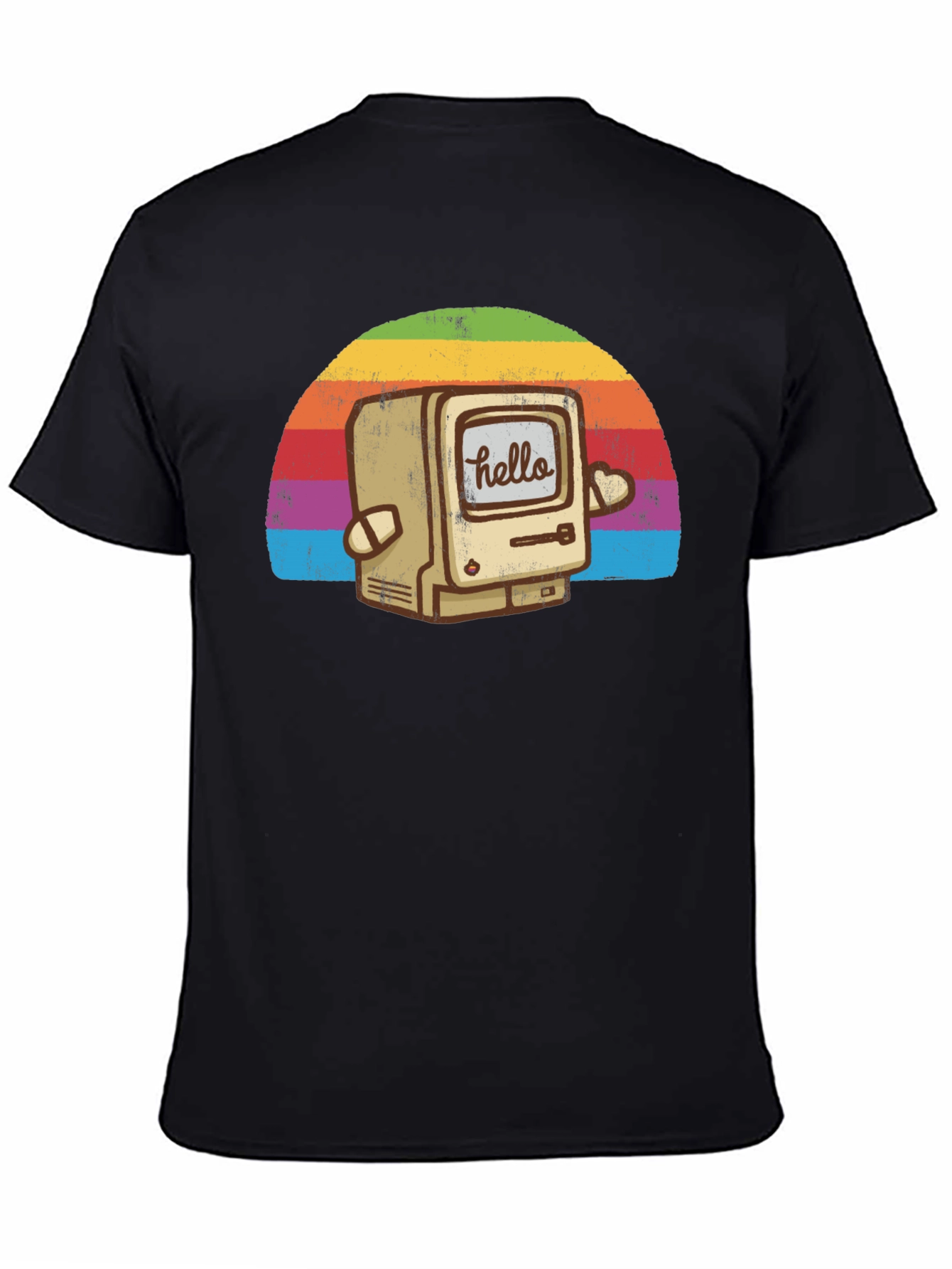 Retro Computer Rainbow T-Shirt - Hello Graphic Tee