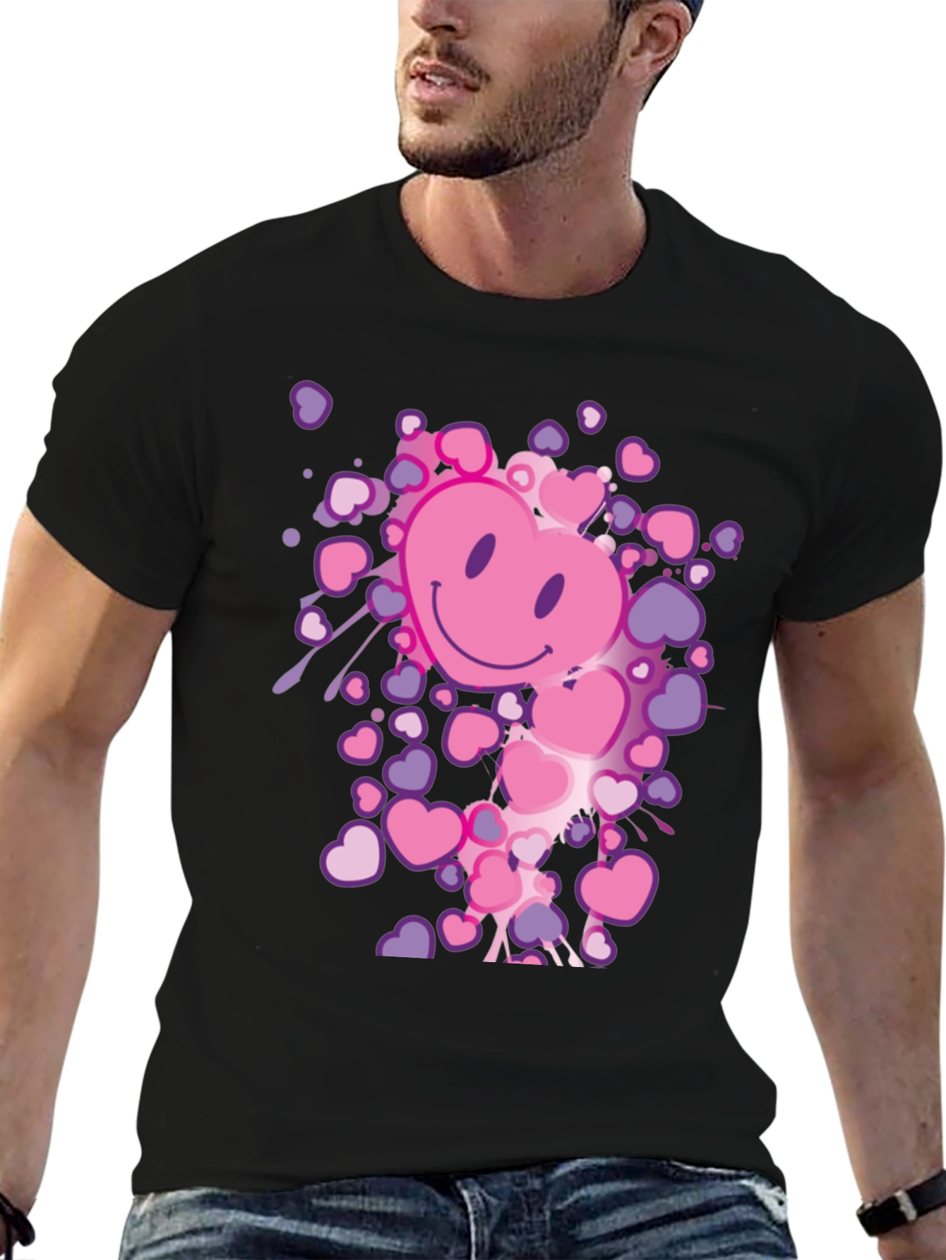 Heart Smiley Face Graphic Tee