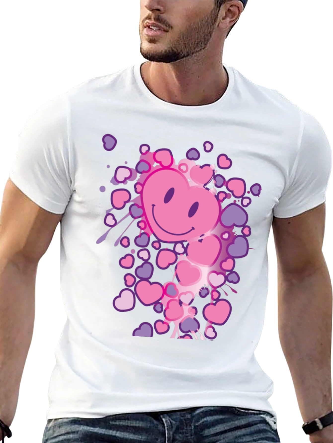 Heart Smiley Face Graphic Tee