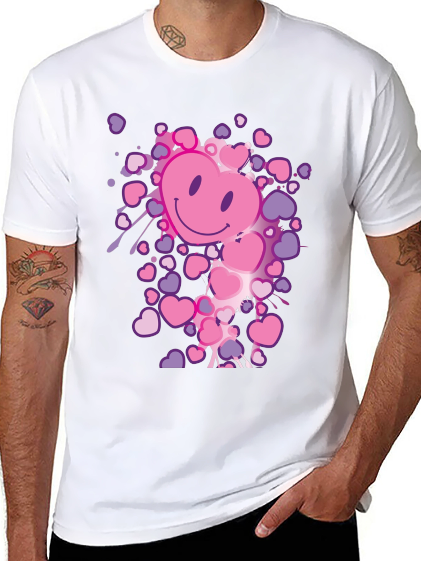 Heart Smiley Face Graphic Tee