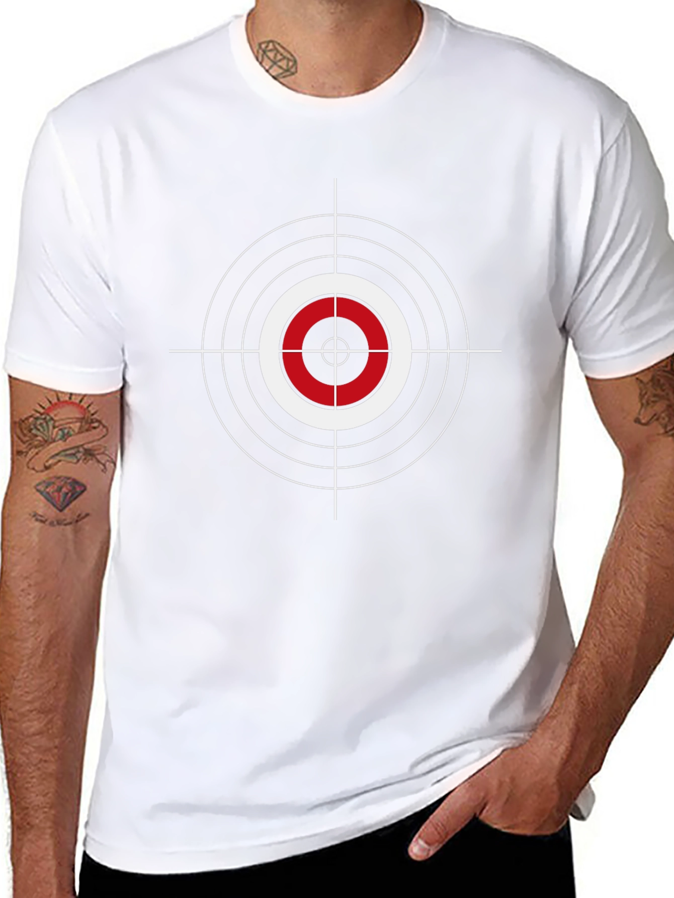 Target Graphic Tee - Bold Red and White Design