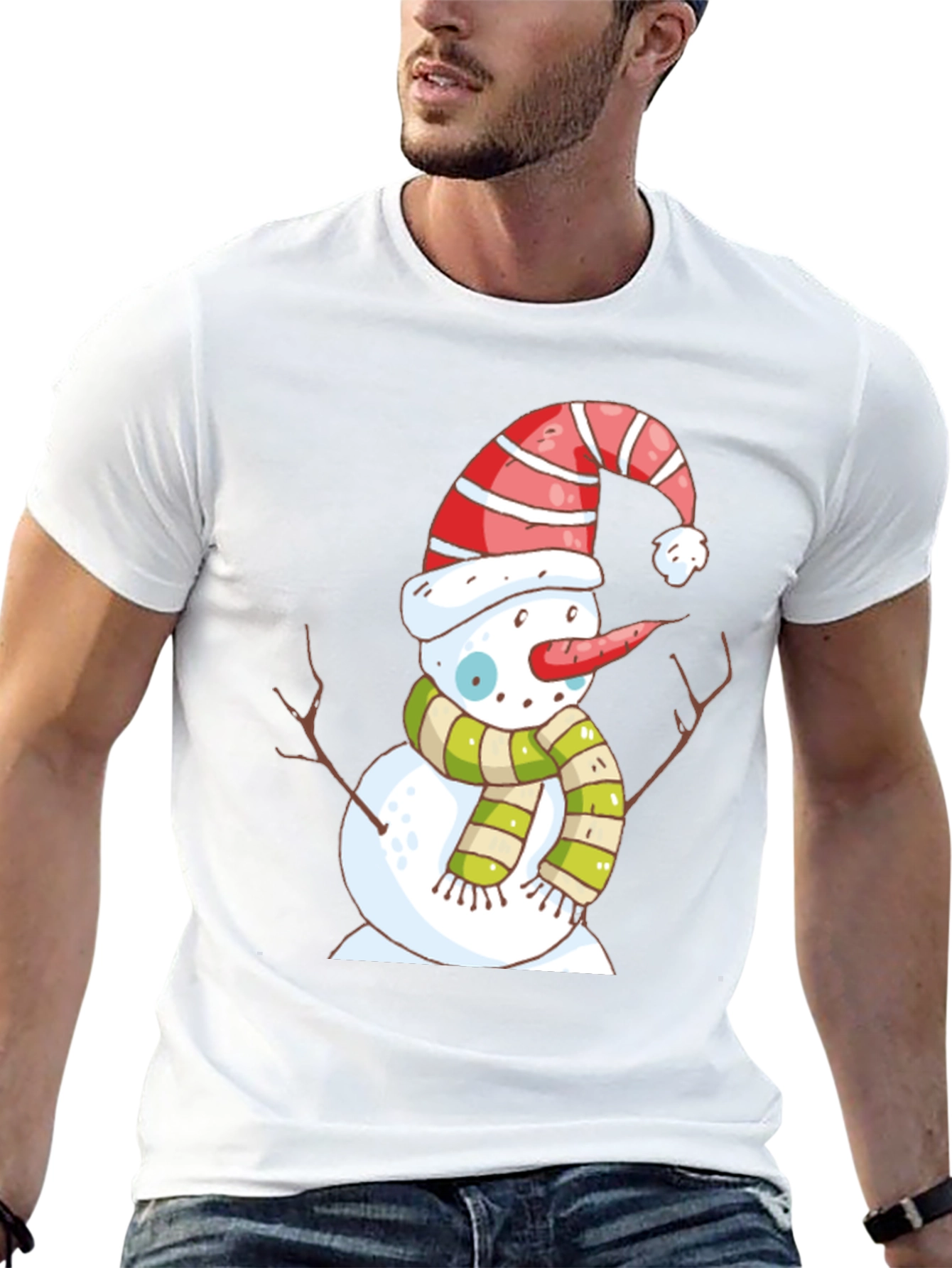 Snowman Graphic Tee - Holiday Festive Shirt