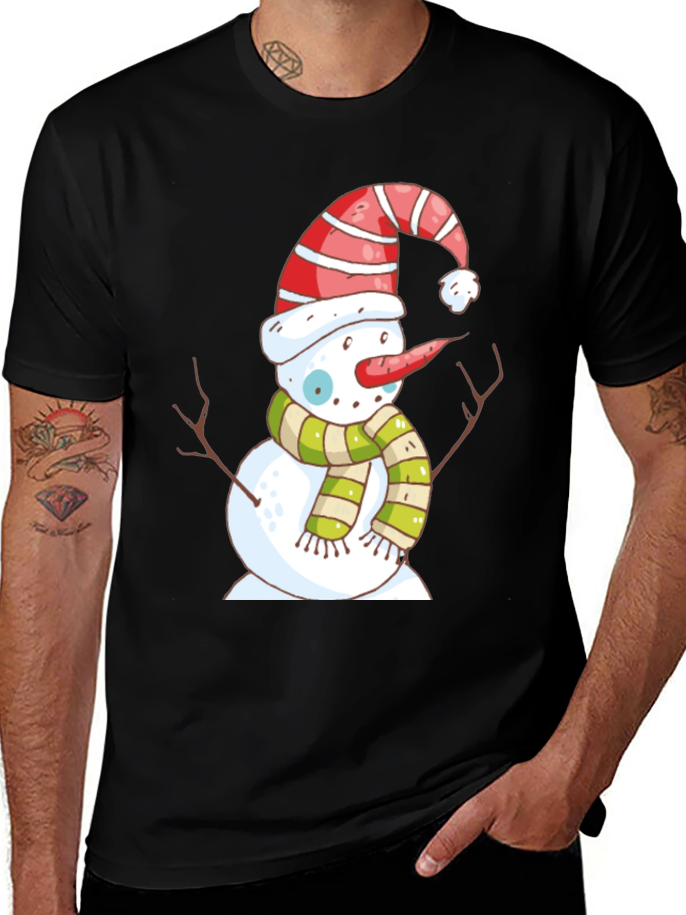 Snowman Graphic Tee - Holiday Festive Shirt