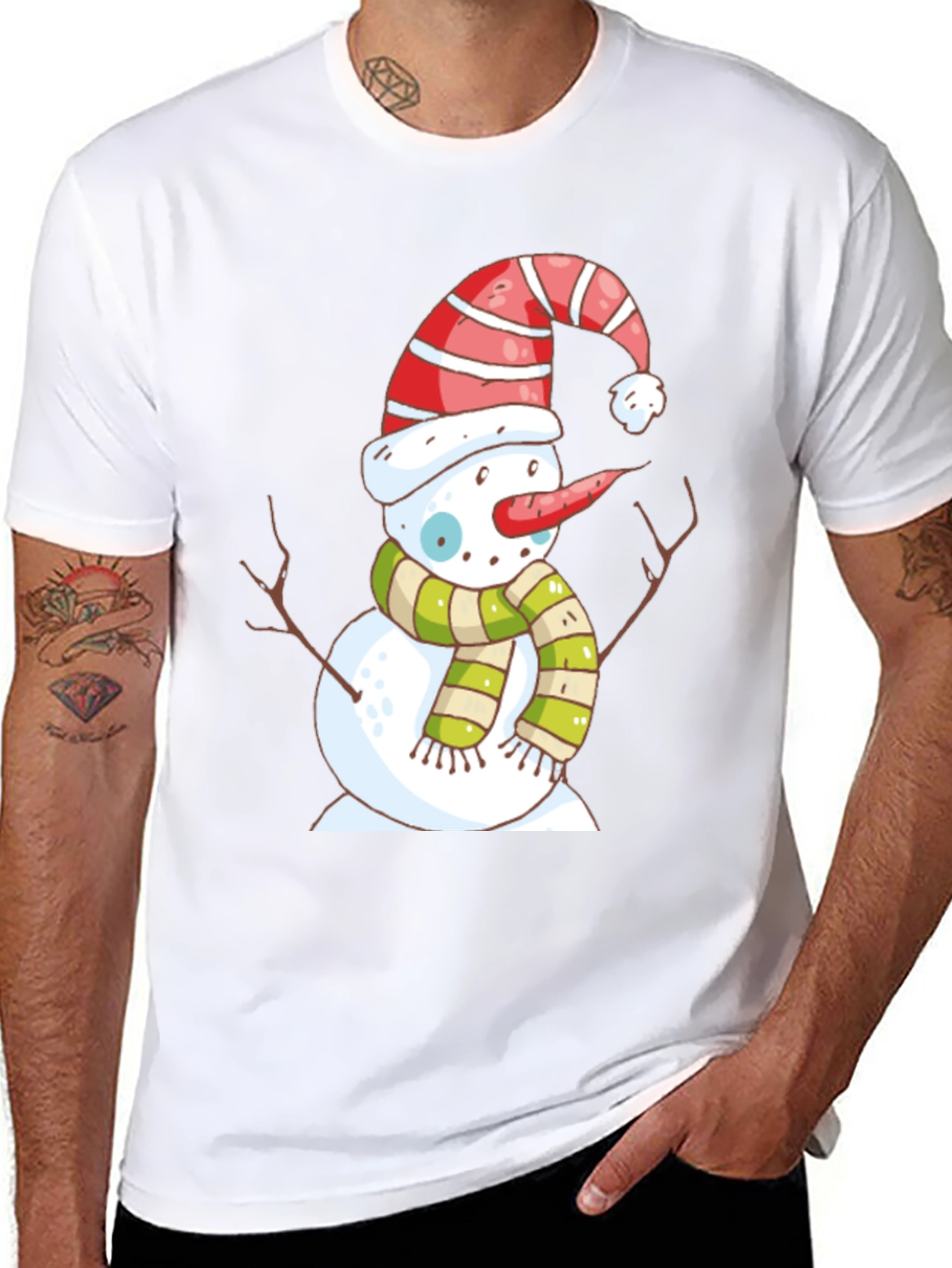 Snowman Graphic Tee - Holiday Festive Shirt