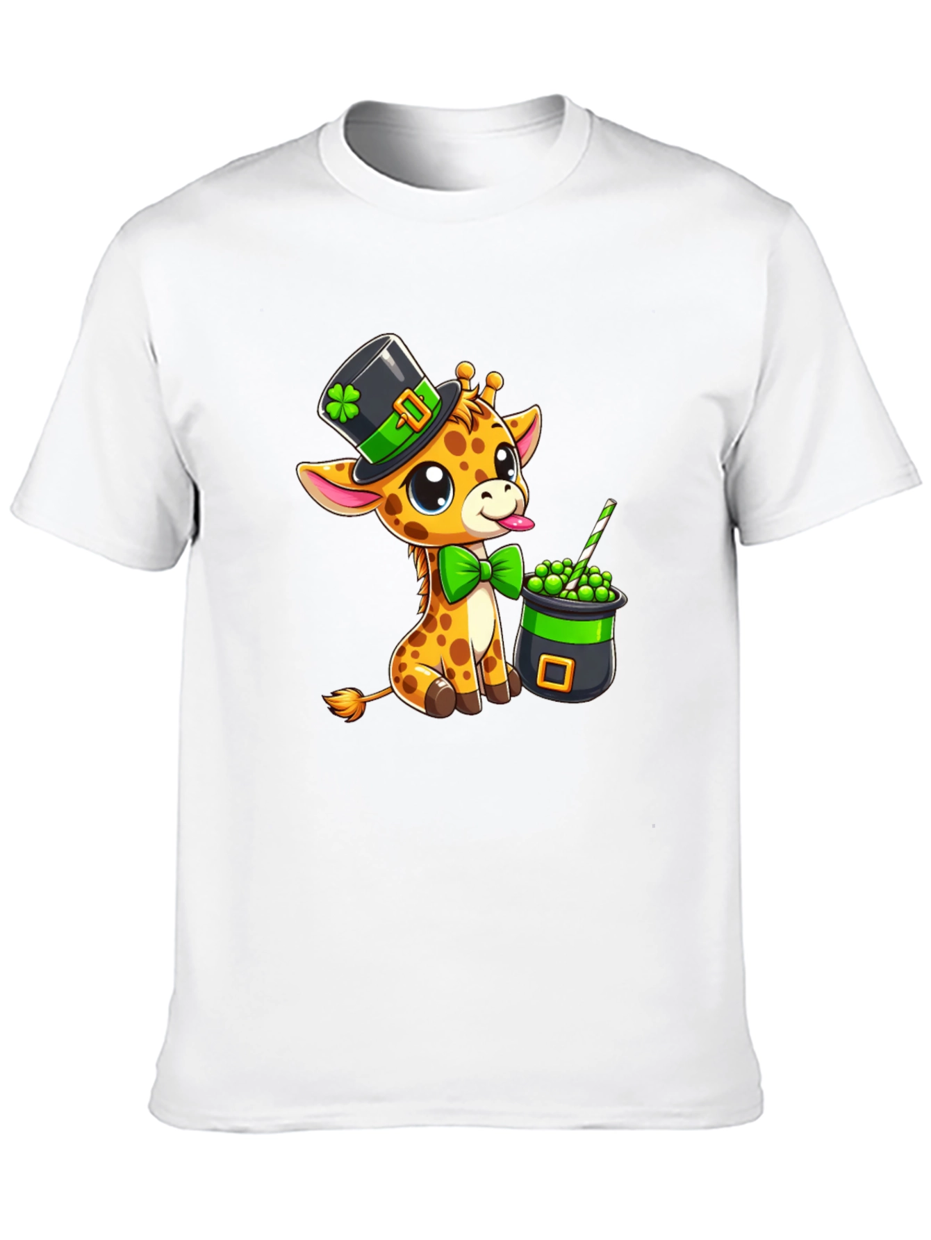St. Patricks Giraffe T-Shirt - Cute & Festive