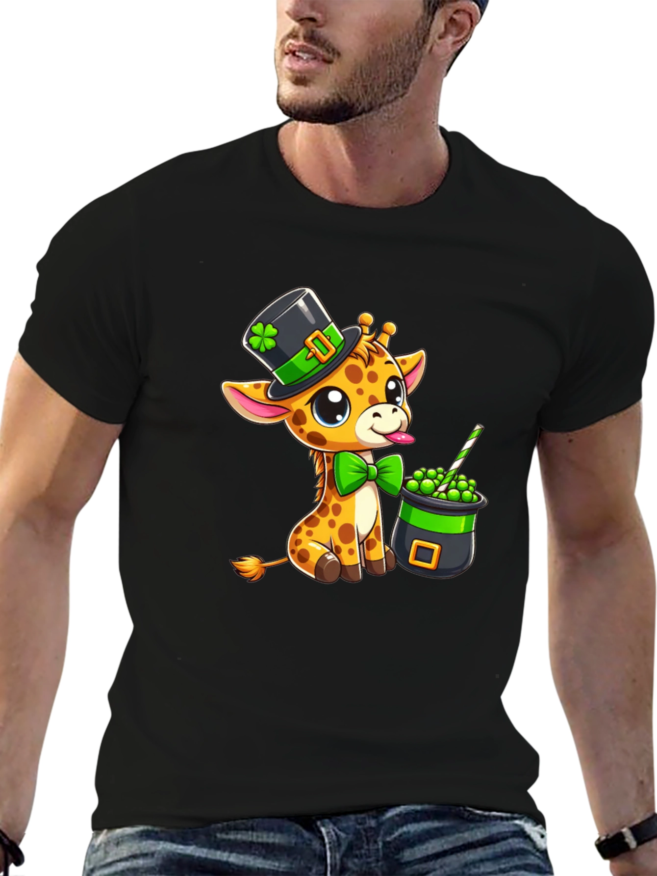 St. Patricks Giraffe T-Shirt - Cute & Festive