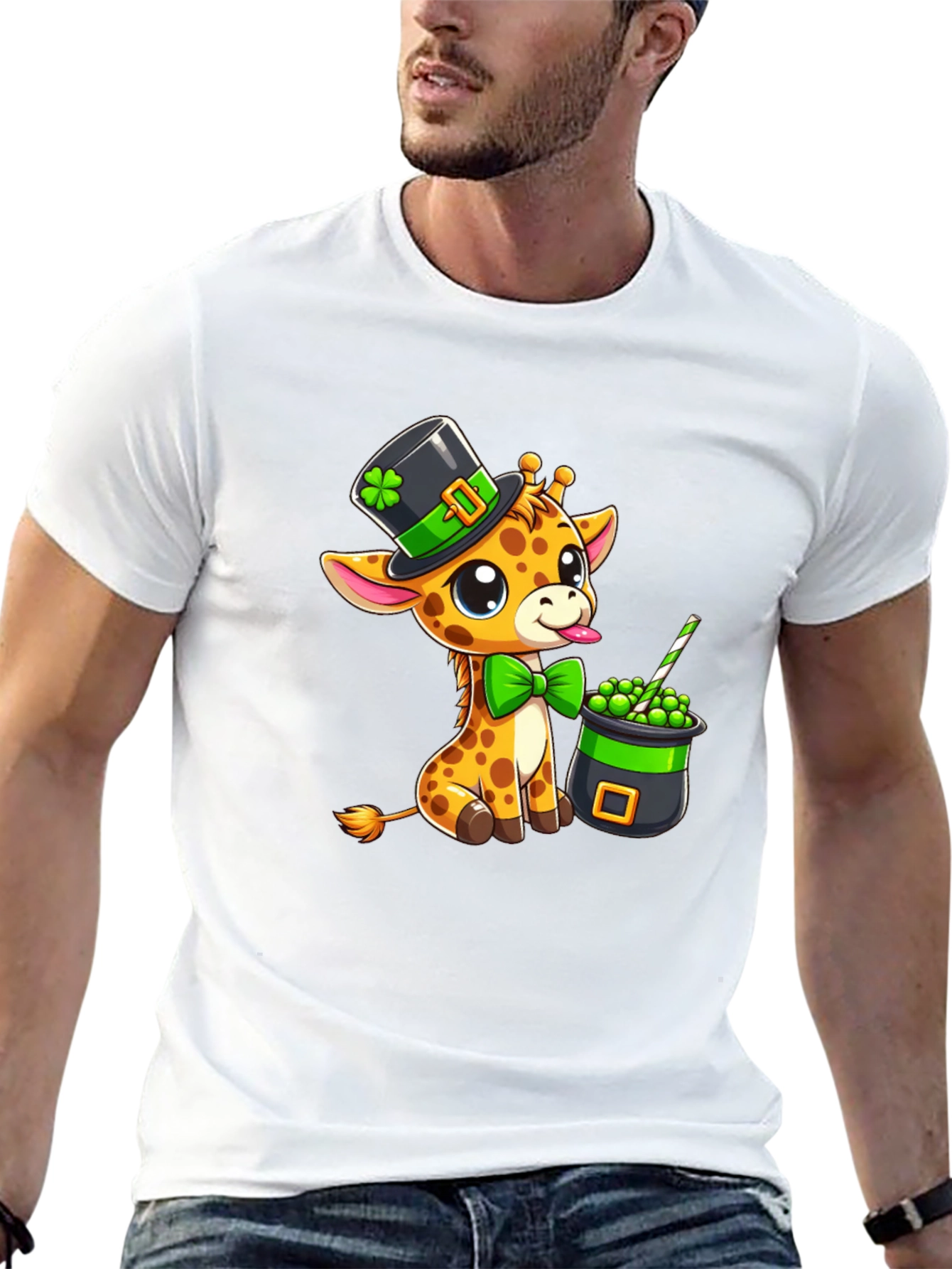 St. Patricks Giraffe T-Shirt - Cute & Festive
