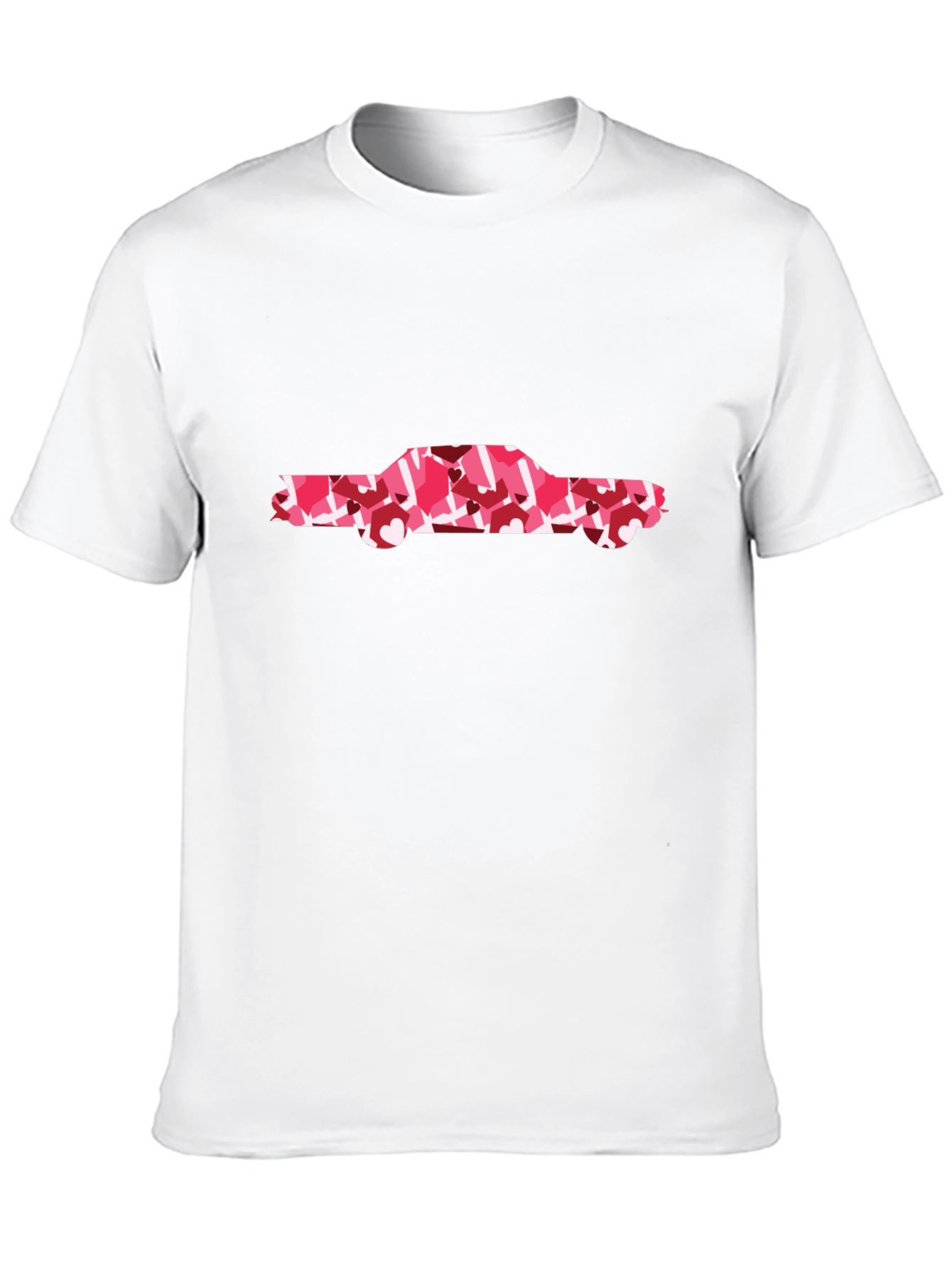 Heart Camo Car Graphic T-Shirt - Stylish Black Tee