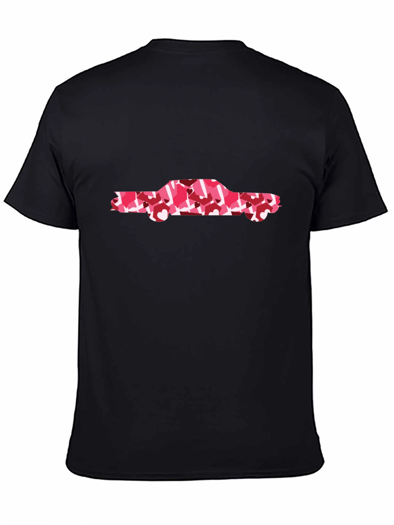 Heart Camo Car Graphic T-Shirt - Stylish Black Tee