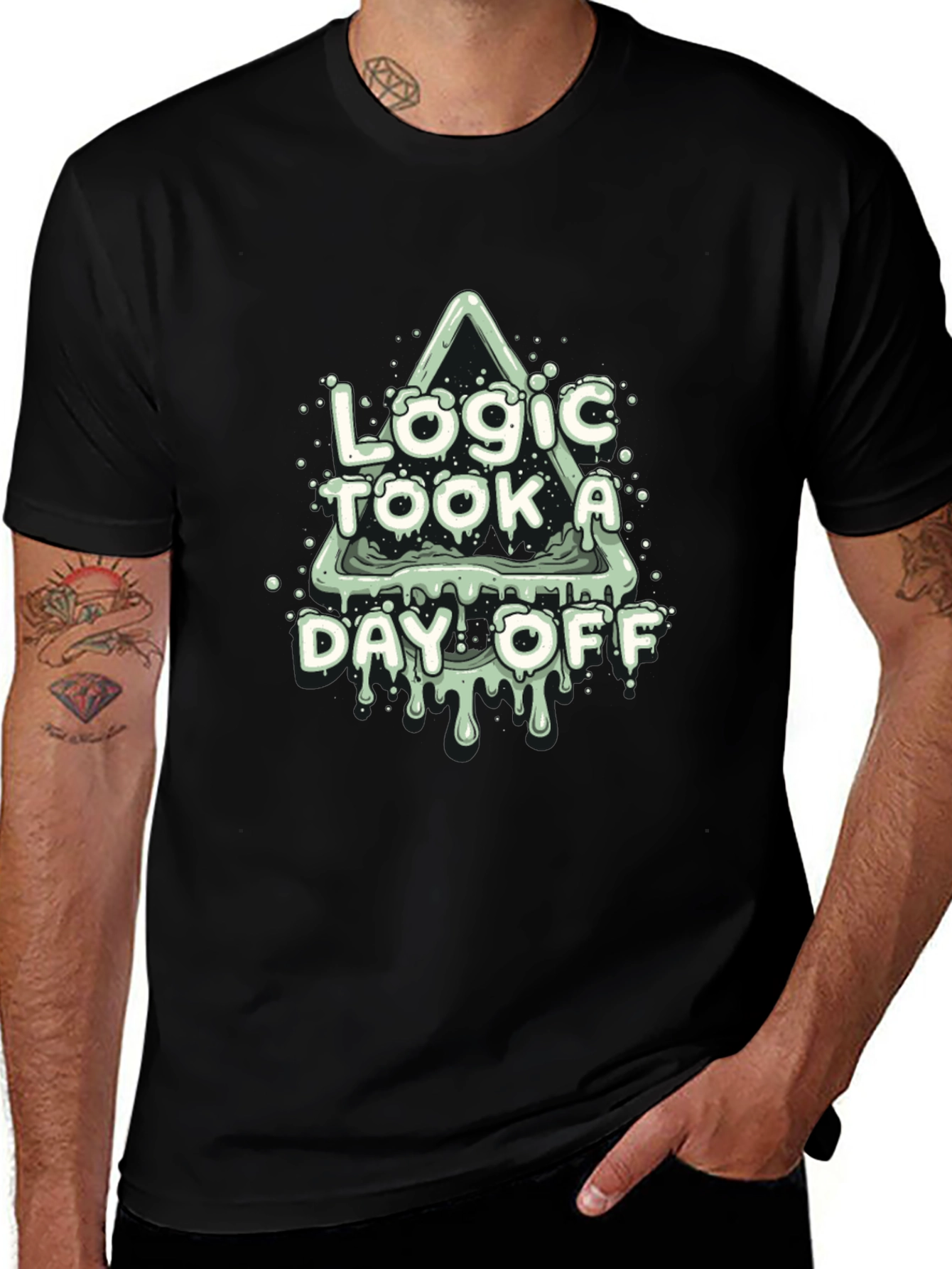 Logic Took a Day Off Black T-Shirt