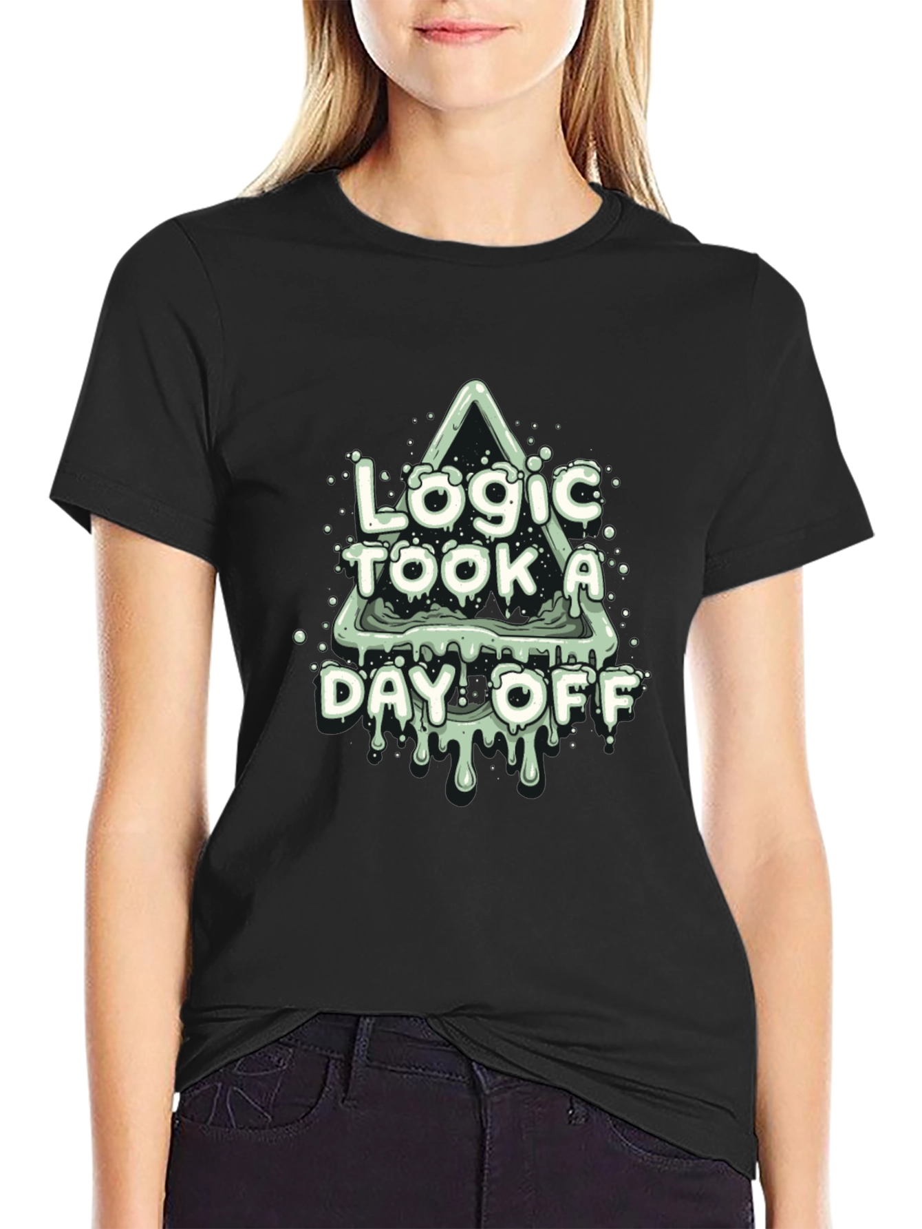 Logic Took a Day Off Black T-Shirt