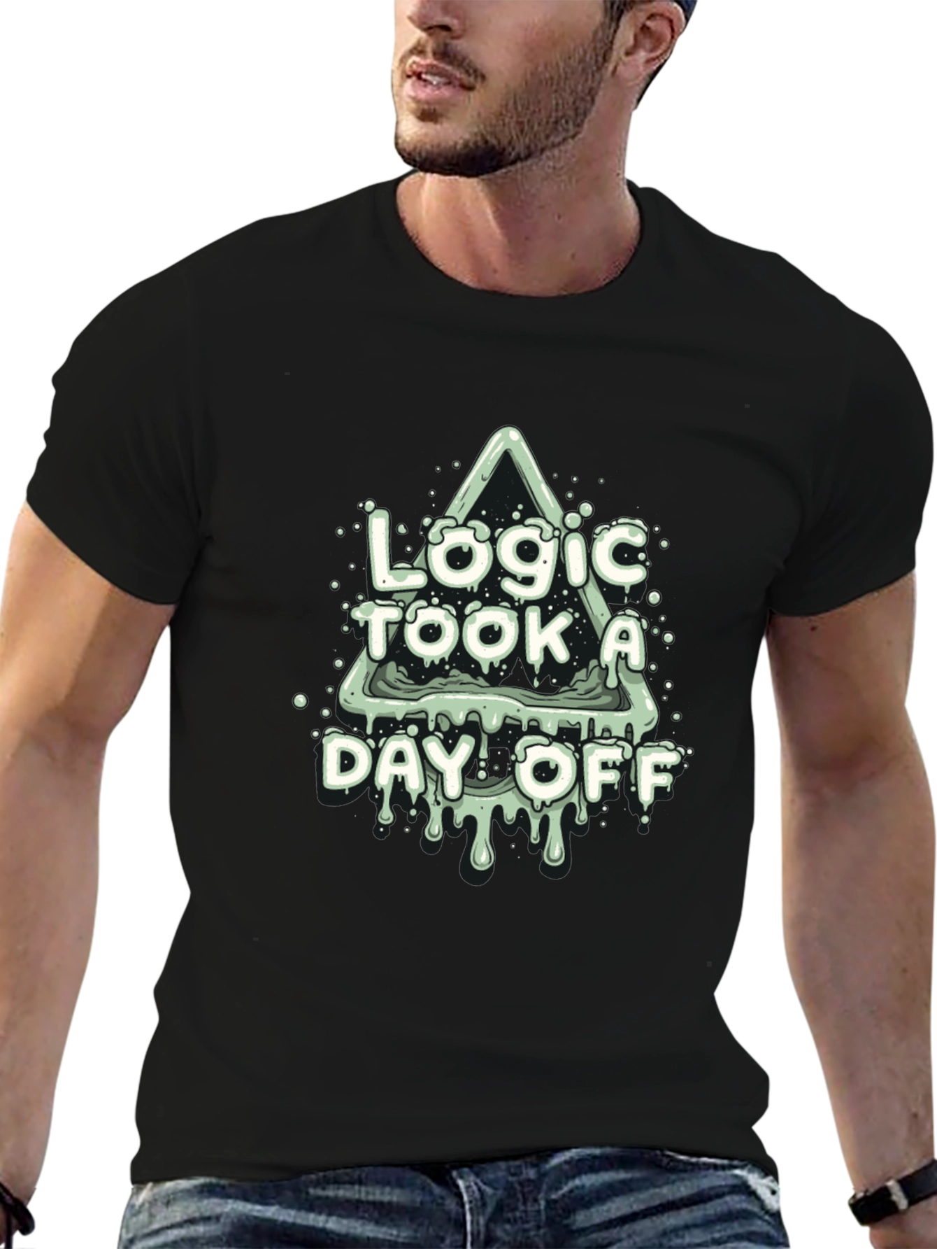 Logic Took a Day Off Black T-Shirt