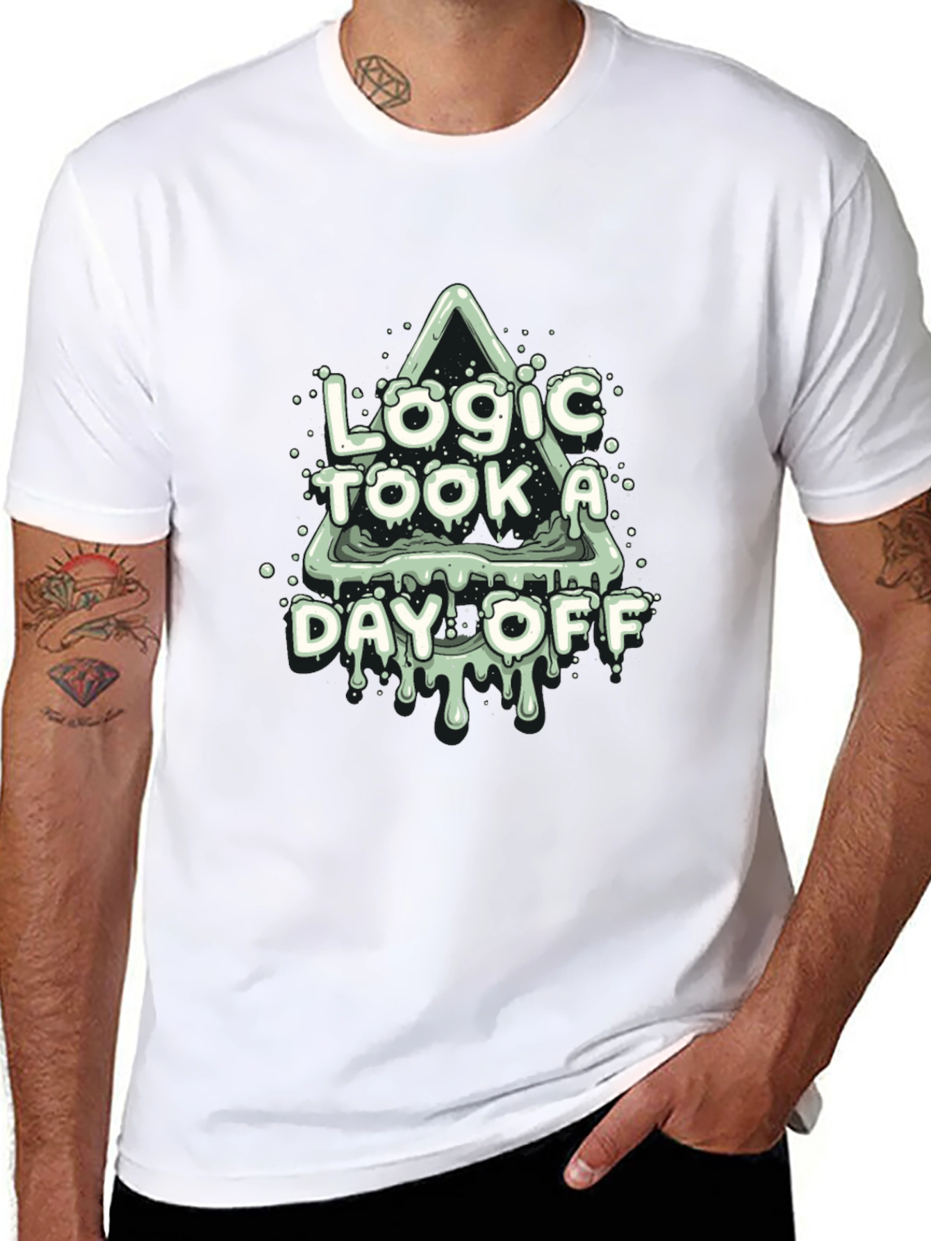 Logic Took a Day Off Black T-Shirt