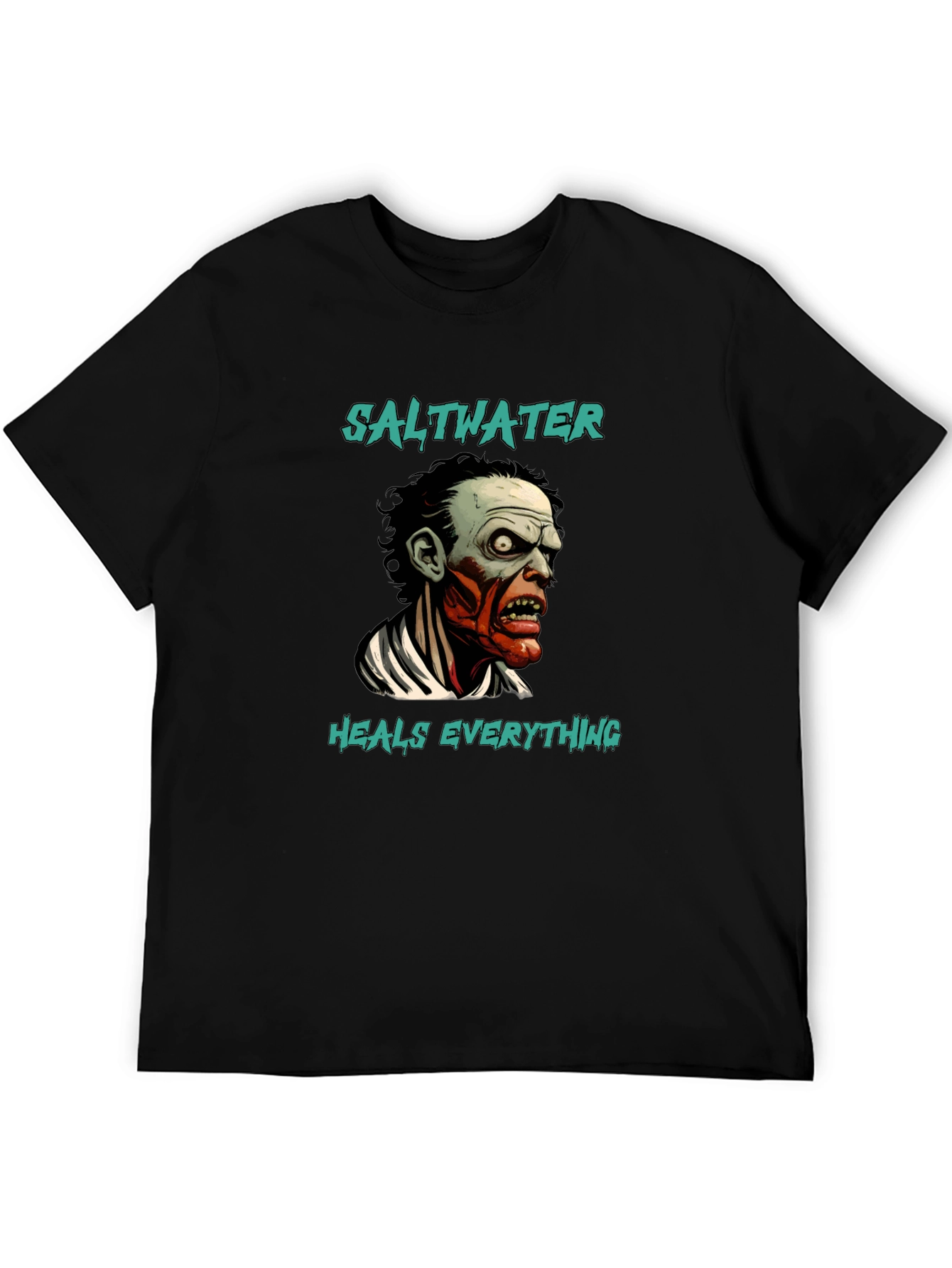 Saltwater Heals Everything Zombie Graphic T-Shirt