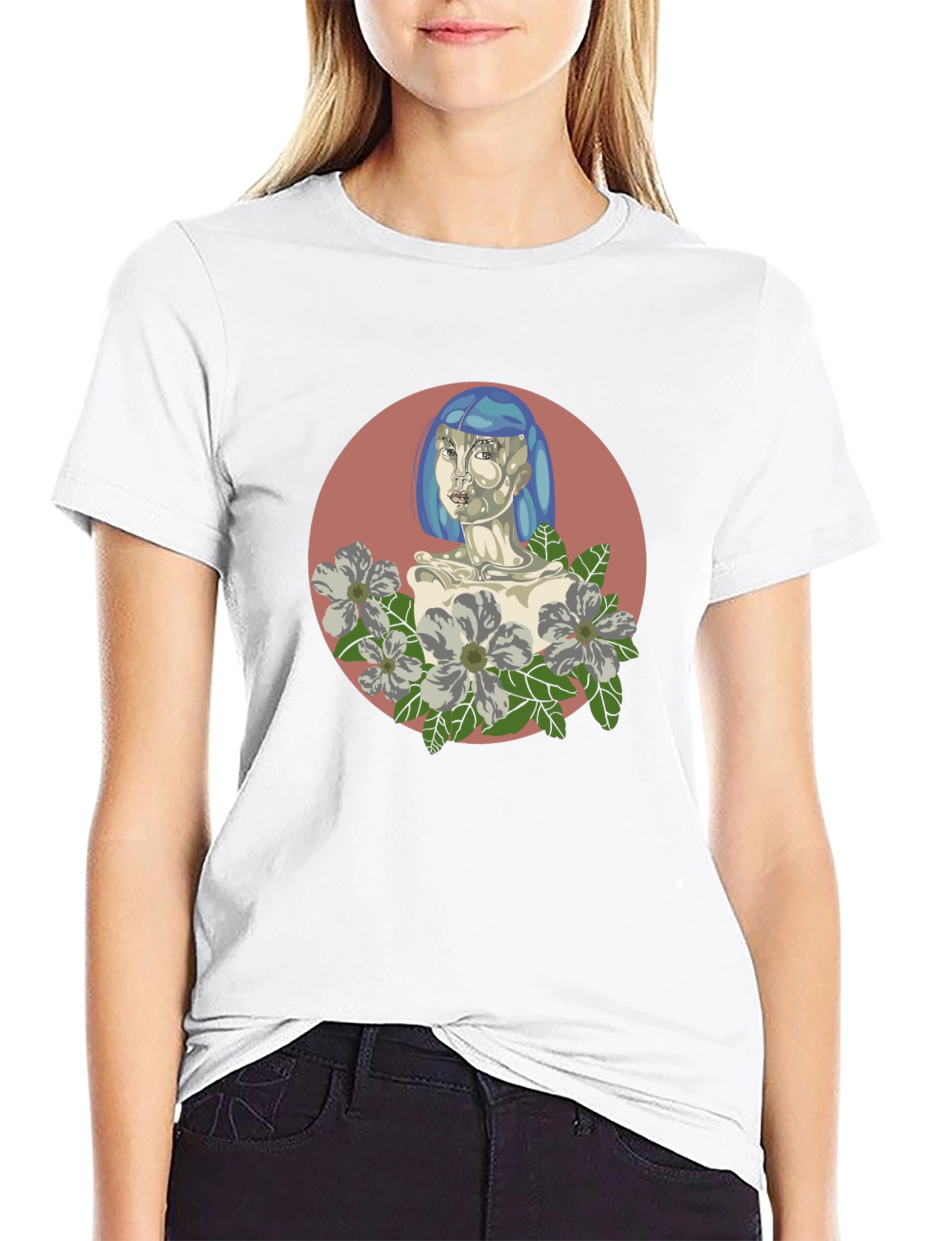 Artistic Woman Portrait Graphic T-Shirt