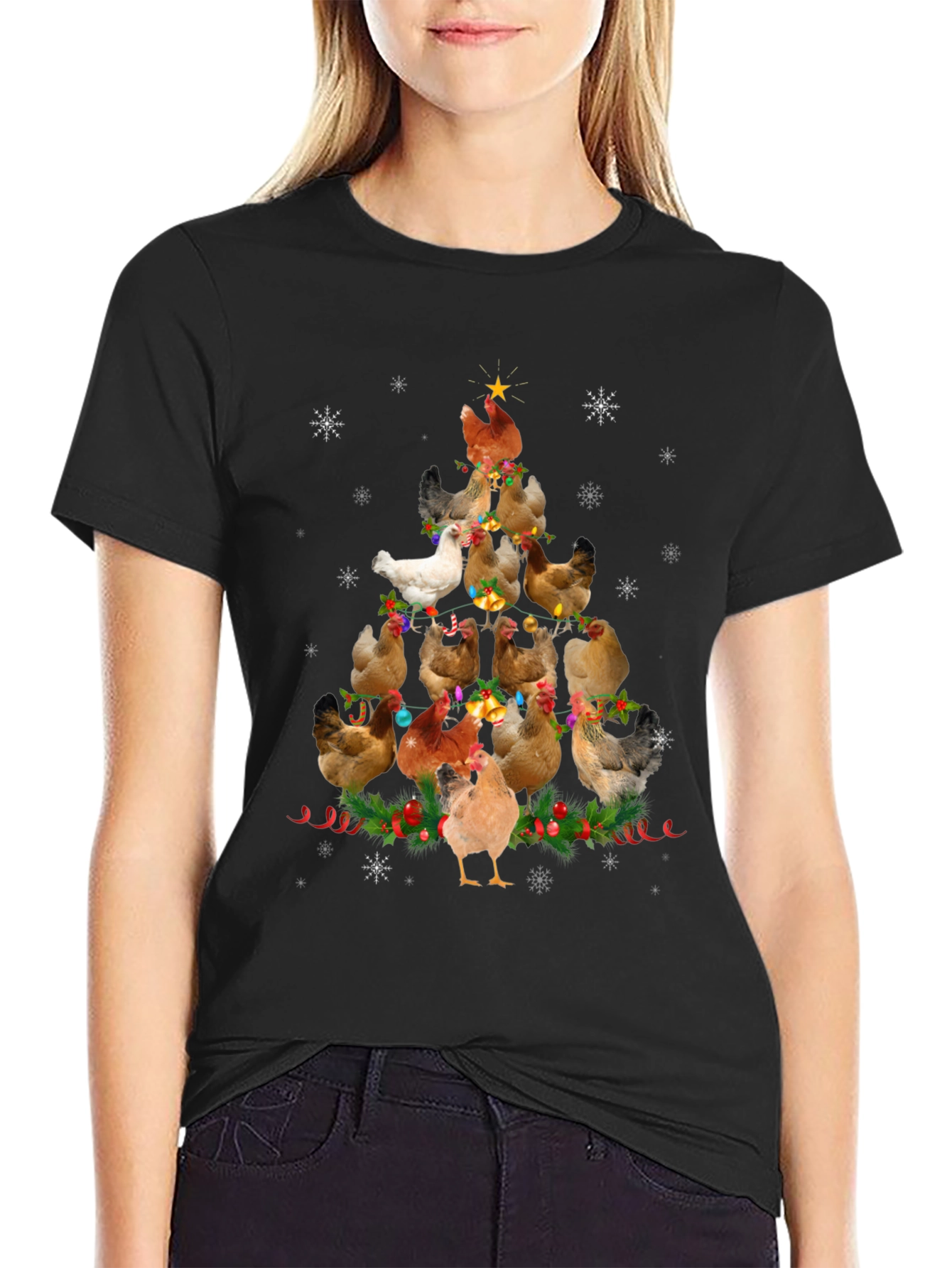 Chicken Christmas Tree T-Shirt