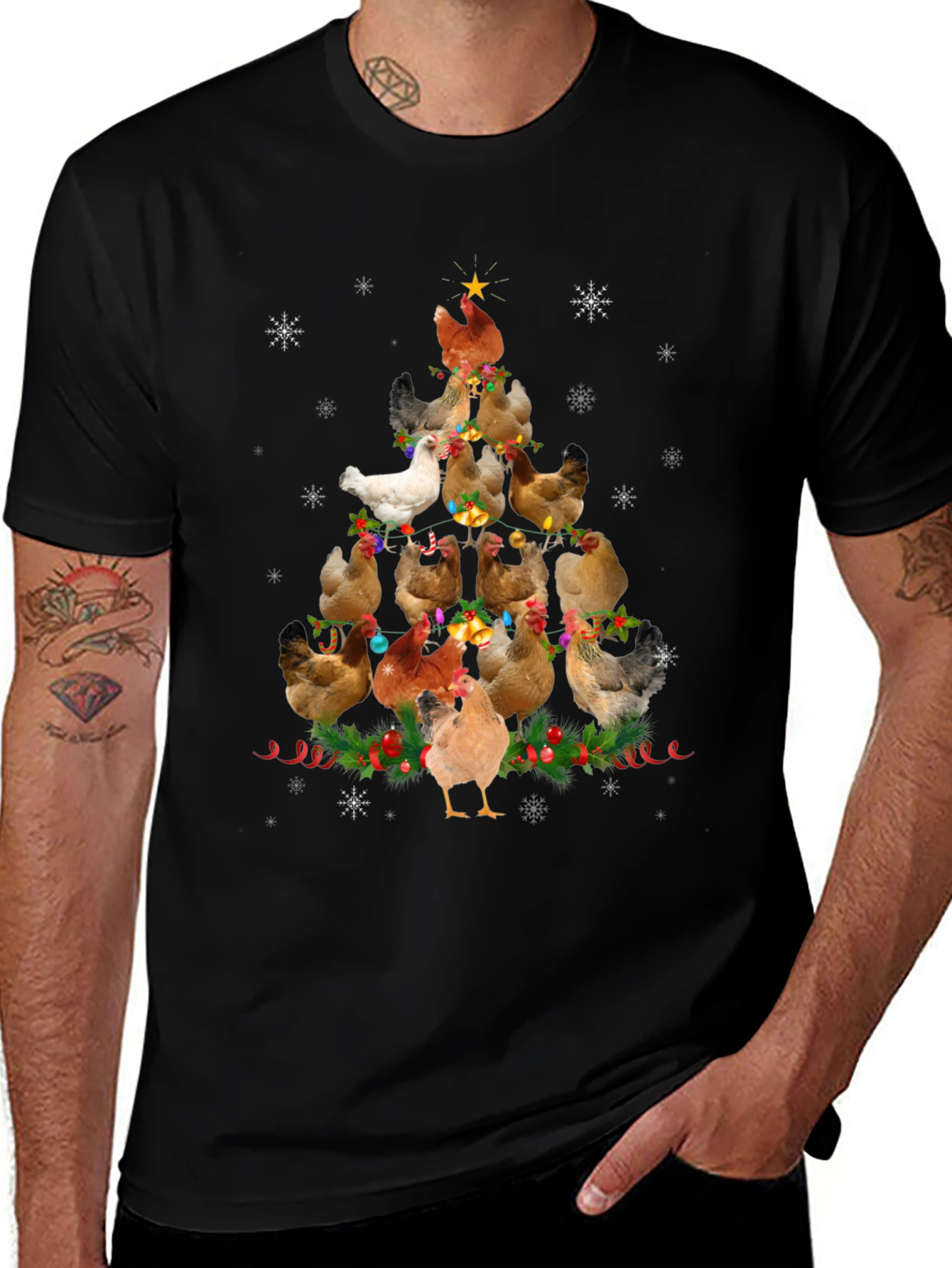 Chicken Christmas Tree T-Shirt