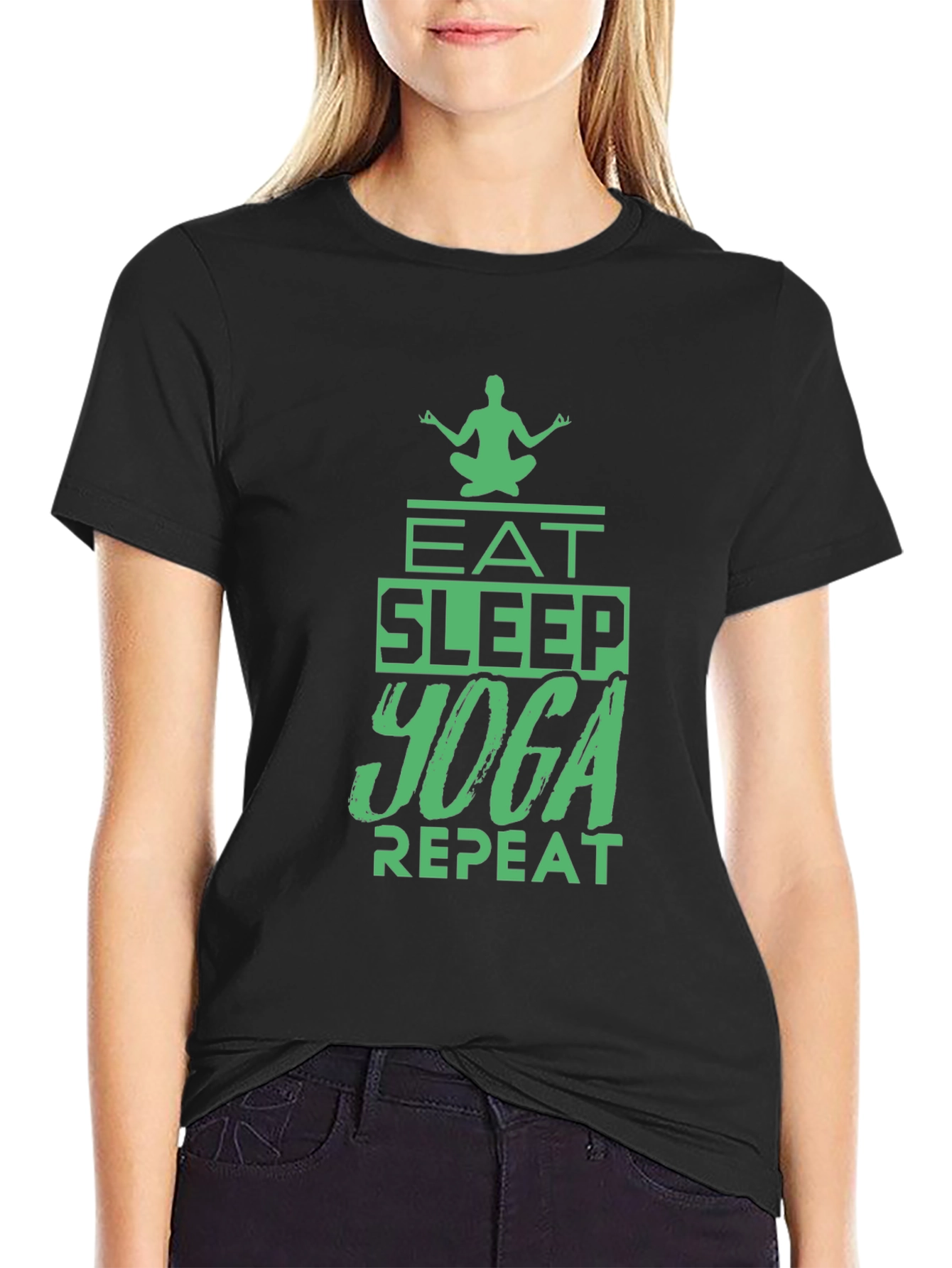 Eat Sleep Yoga Repeat Graphic Tee
