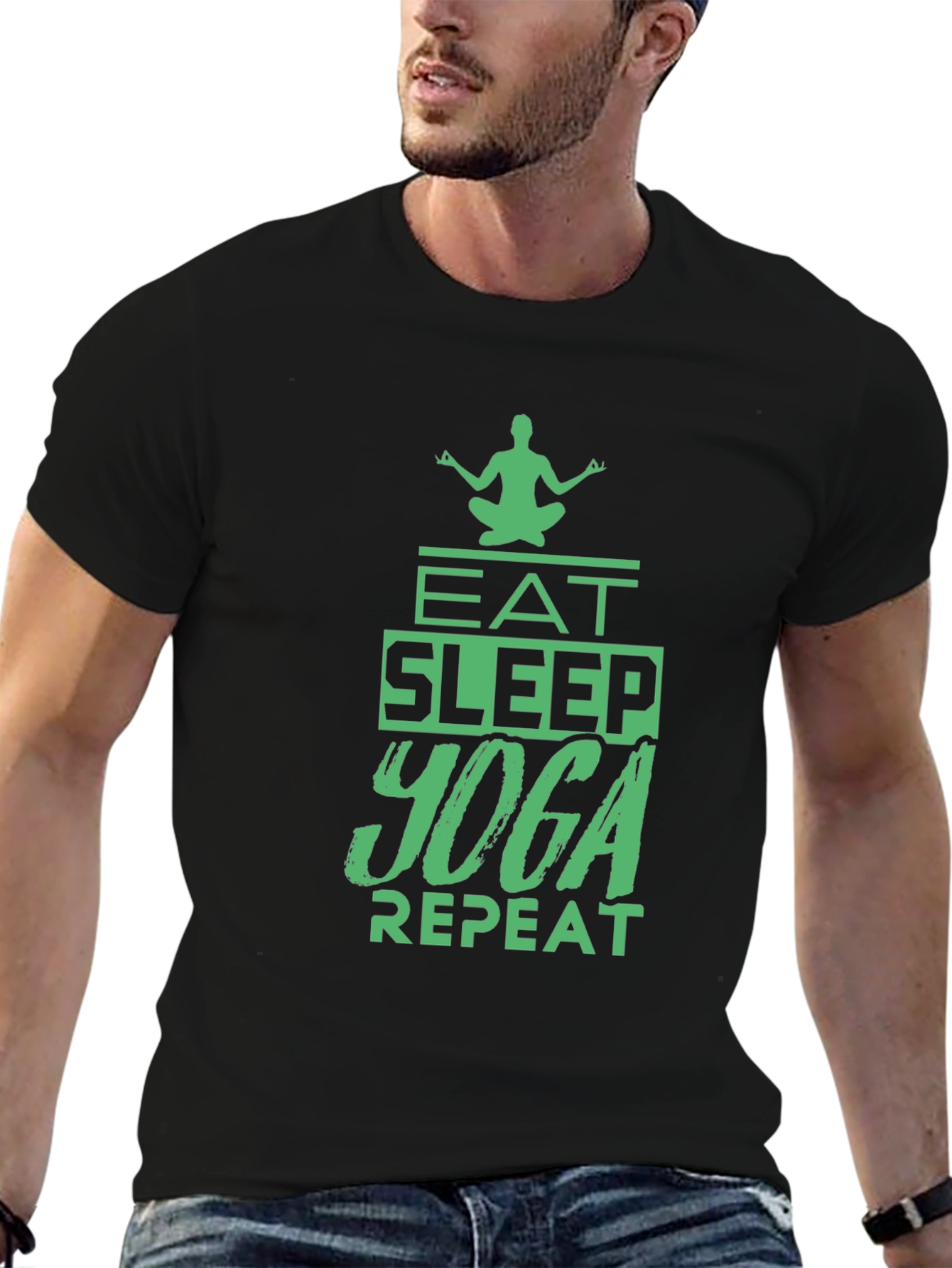 Eat Sleep Yoga Repeat Graphic Tee