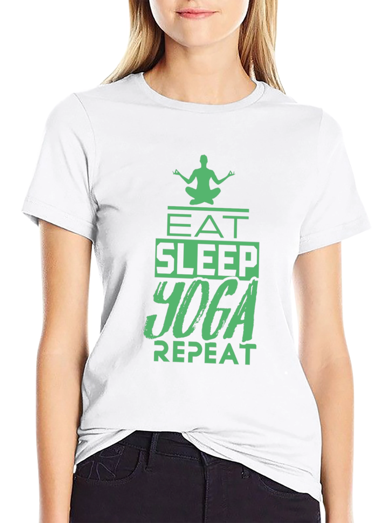 Eat Sleep Yoga Repeat Graphic Tee