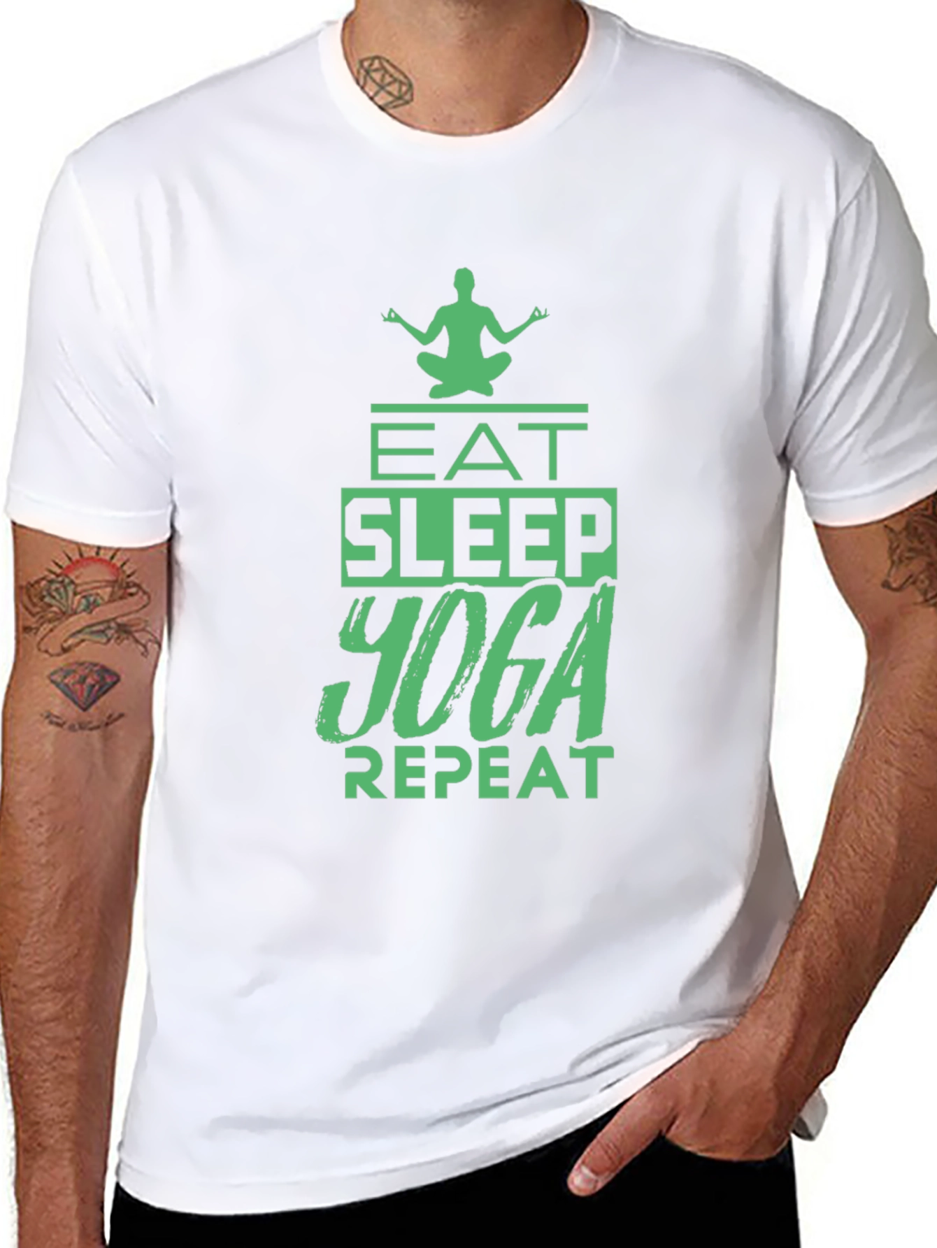 Eat Sleep Yoga Repeat Graphic Tee