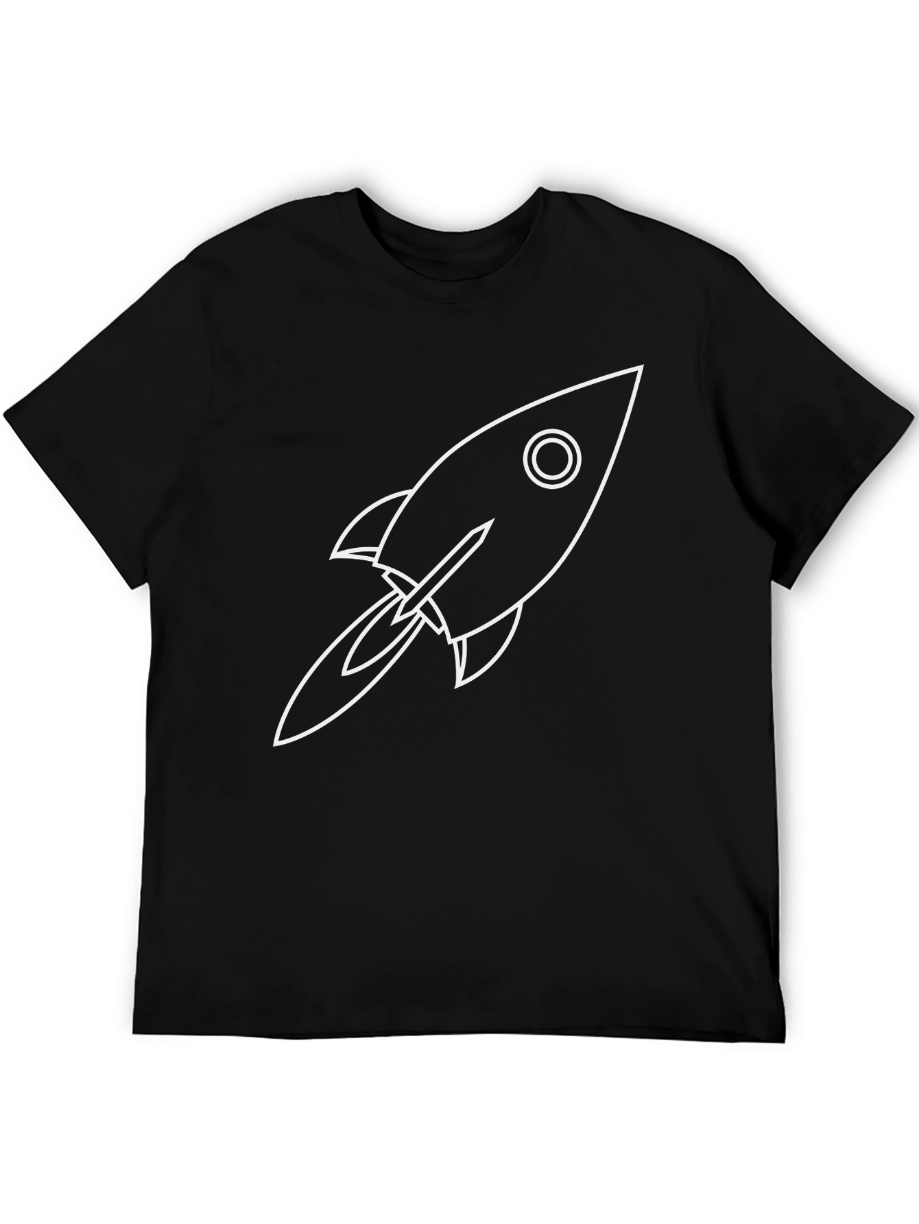 Rocket Ship Graphic Black T-Shirt