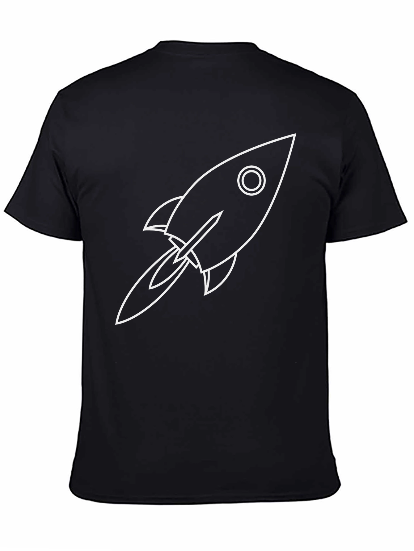 Rocket Ship Graphic Black T-Shirt