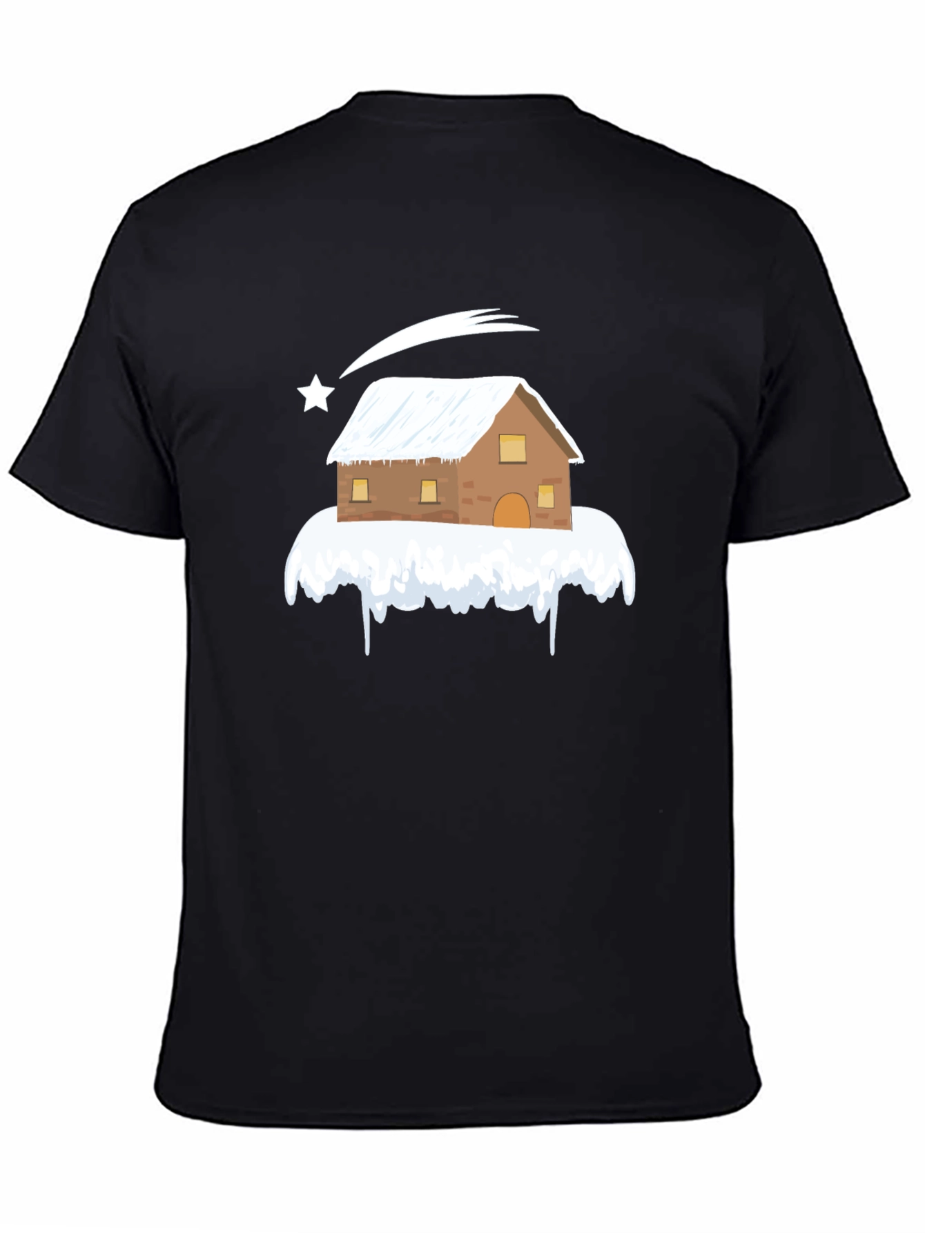Snowy House Graphic T-Shirt - Winter Holiday Festive Tee
