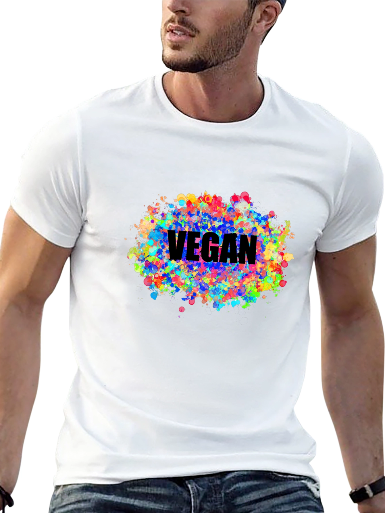 Vegan Colorful Splatter T-Shirt