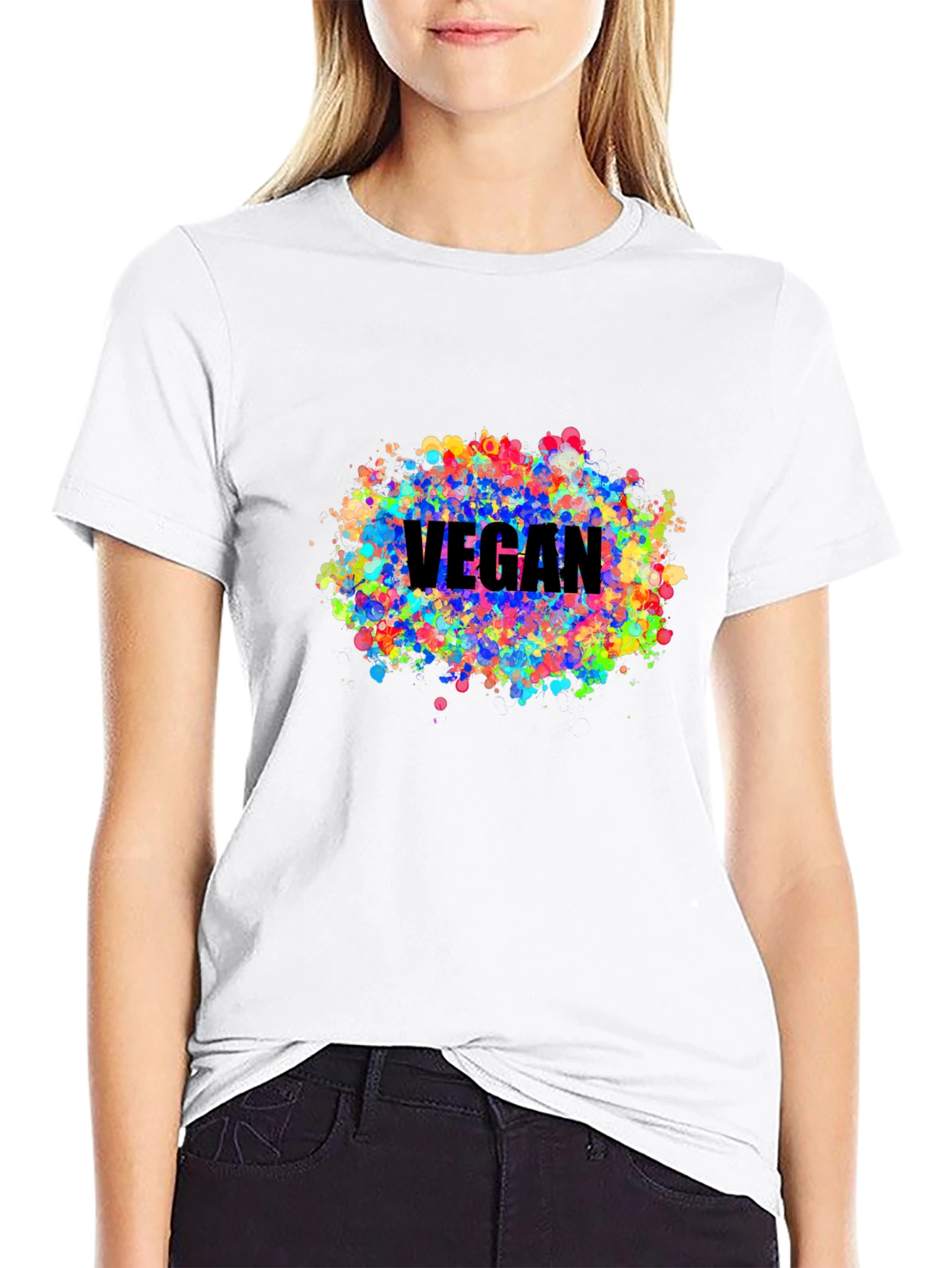 Vegan Colorful Splatter T-Shirt