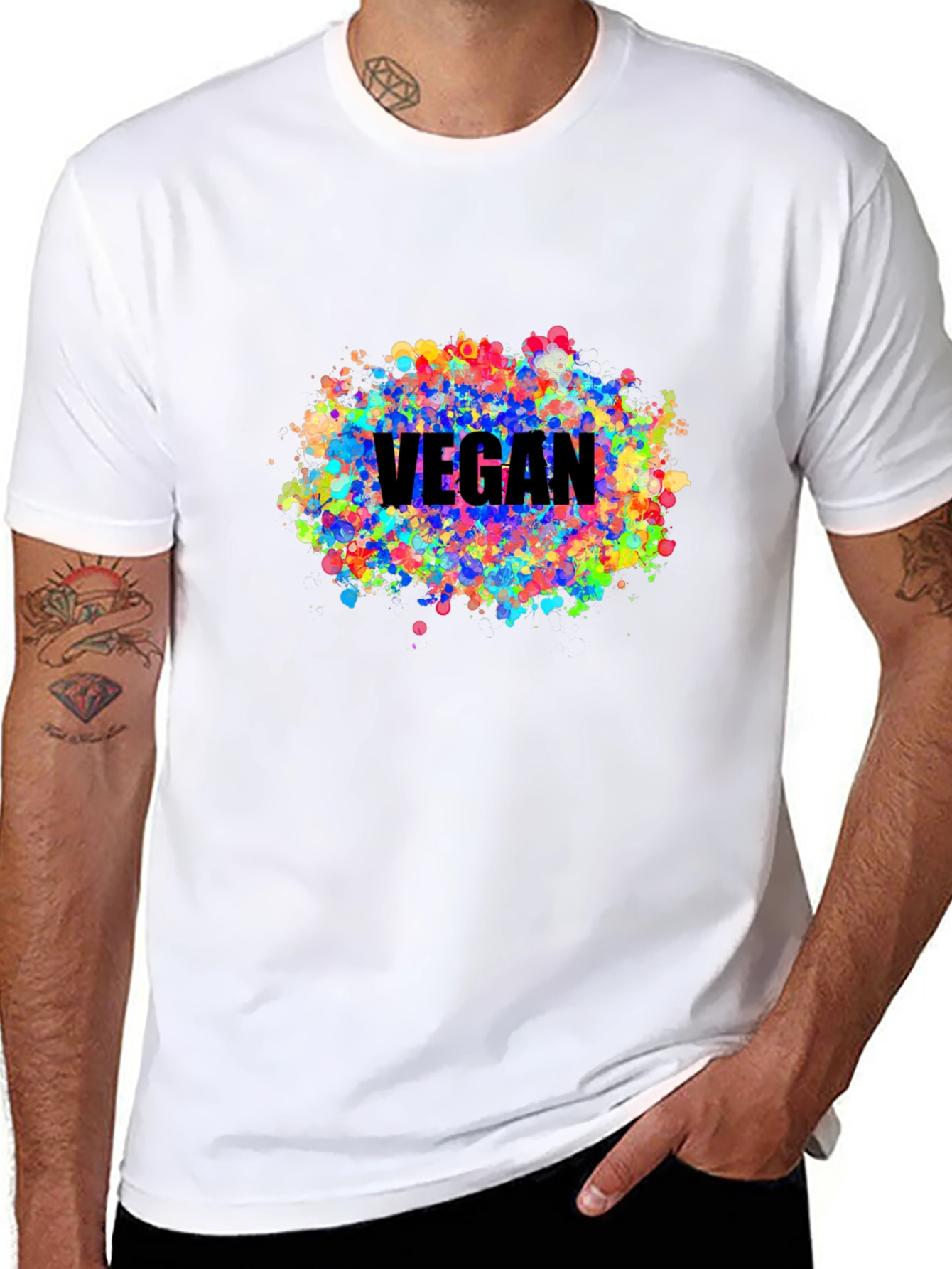 Vegan Colorful Splatter T-Shirt