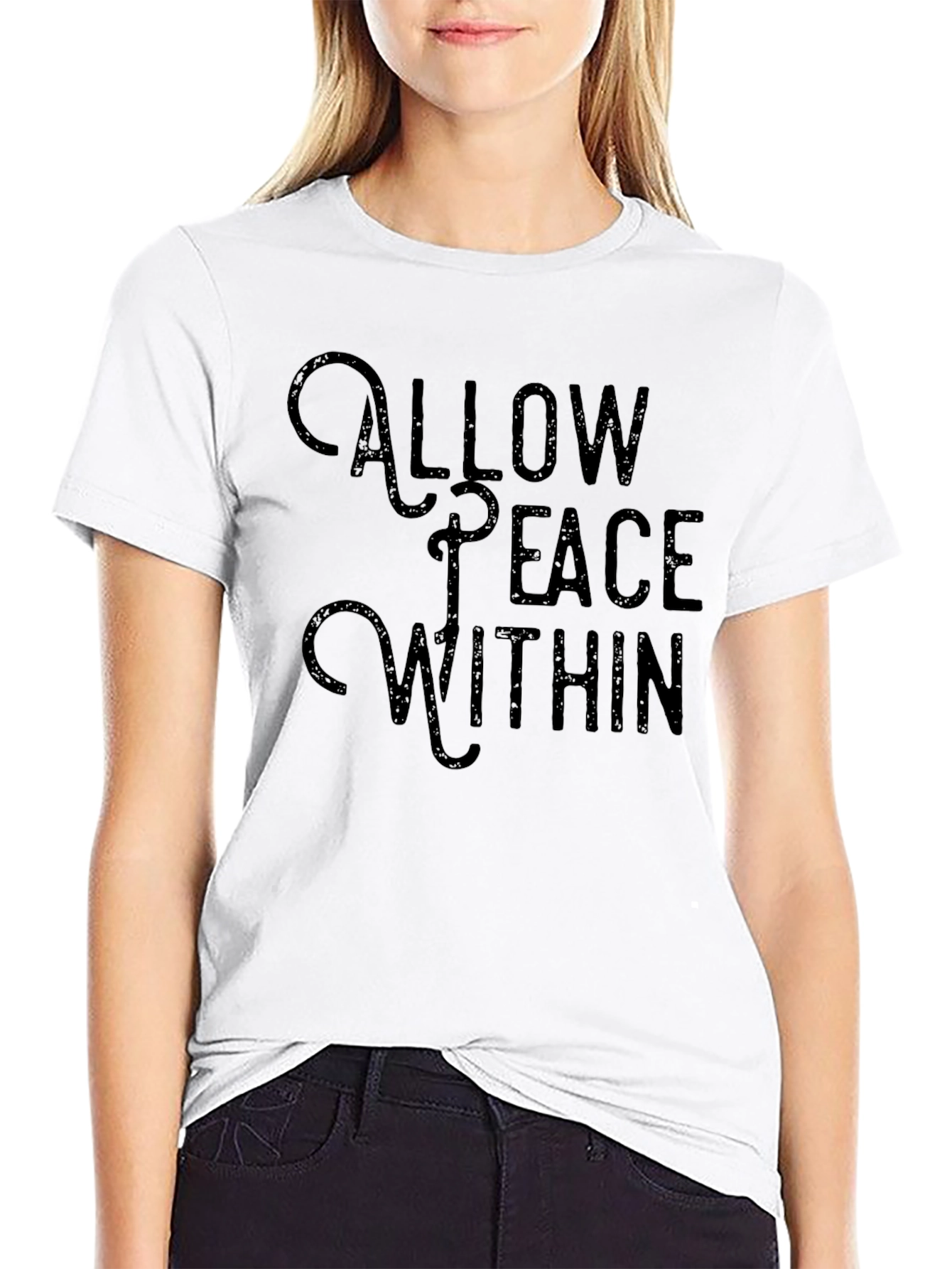 Allow Peace Within Black Graphic T-Shirt