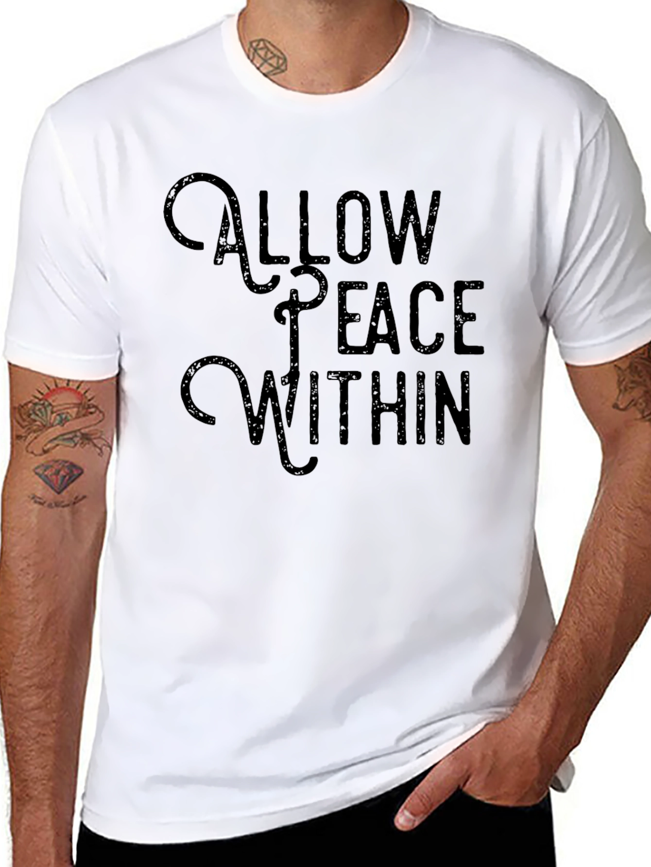 Allow Peace Within Black Graphic T-Shirt