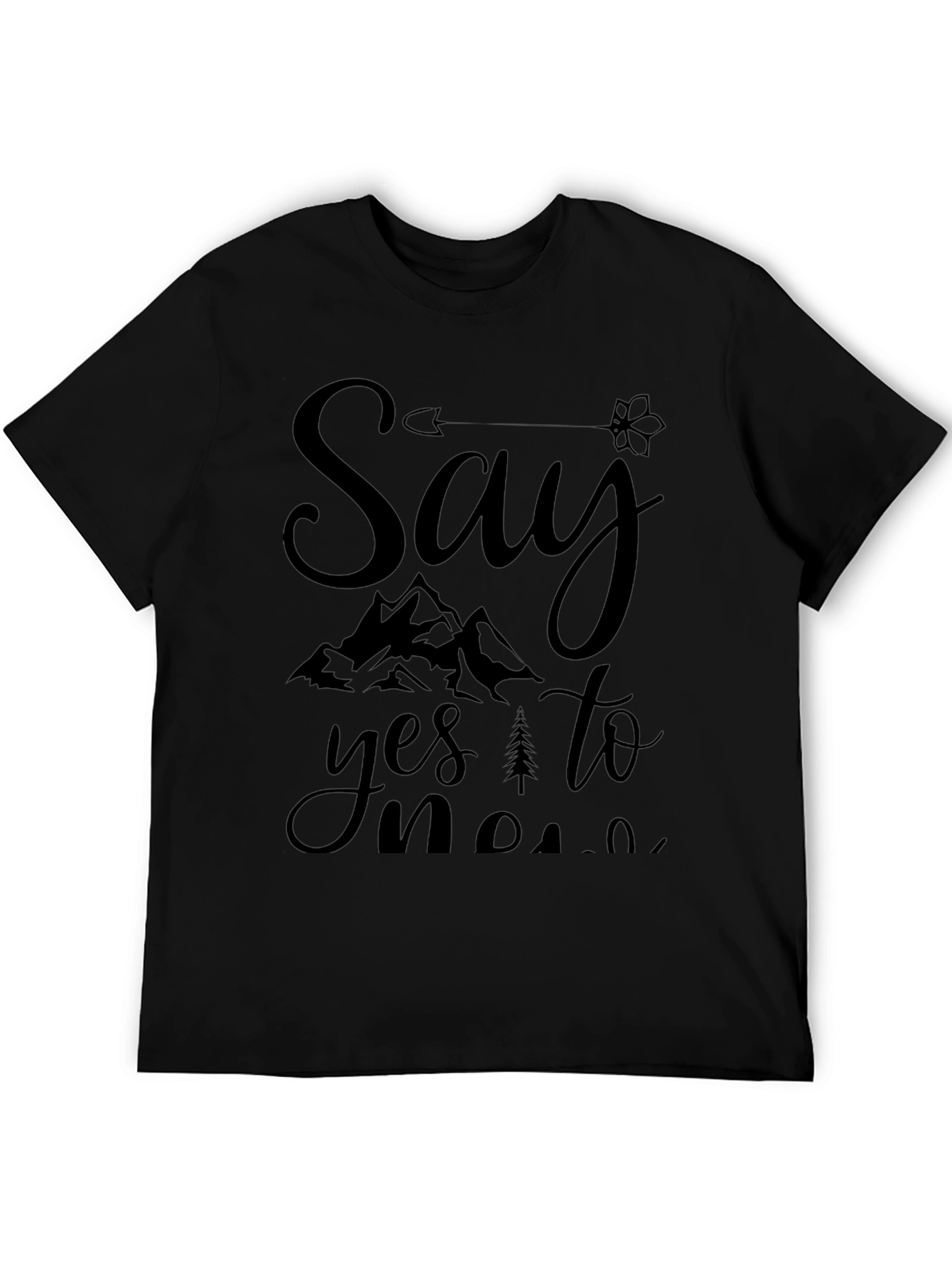 Say Yes To New Adventures Black Graphic Tee