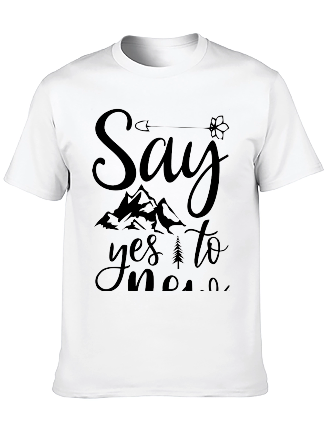 Say Yes To New Adventures Black Graphic Tee